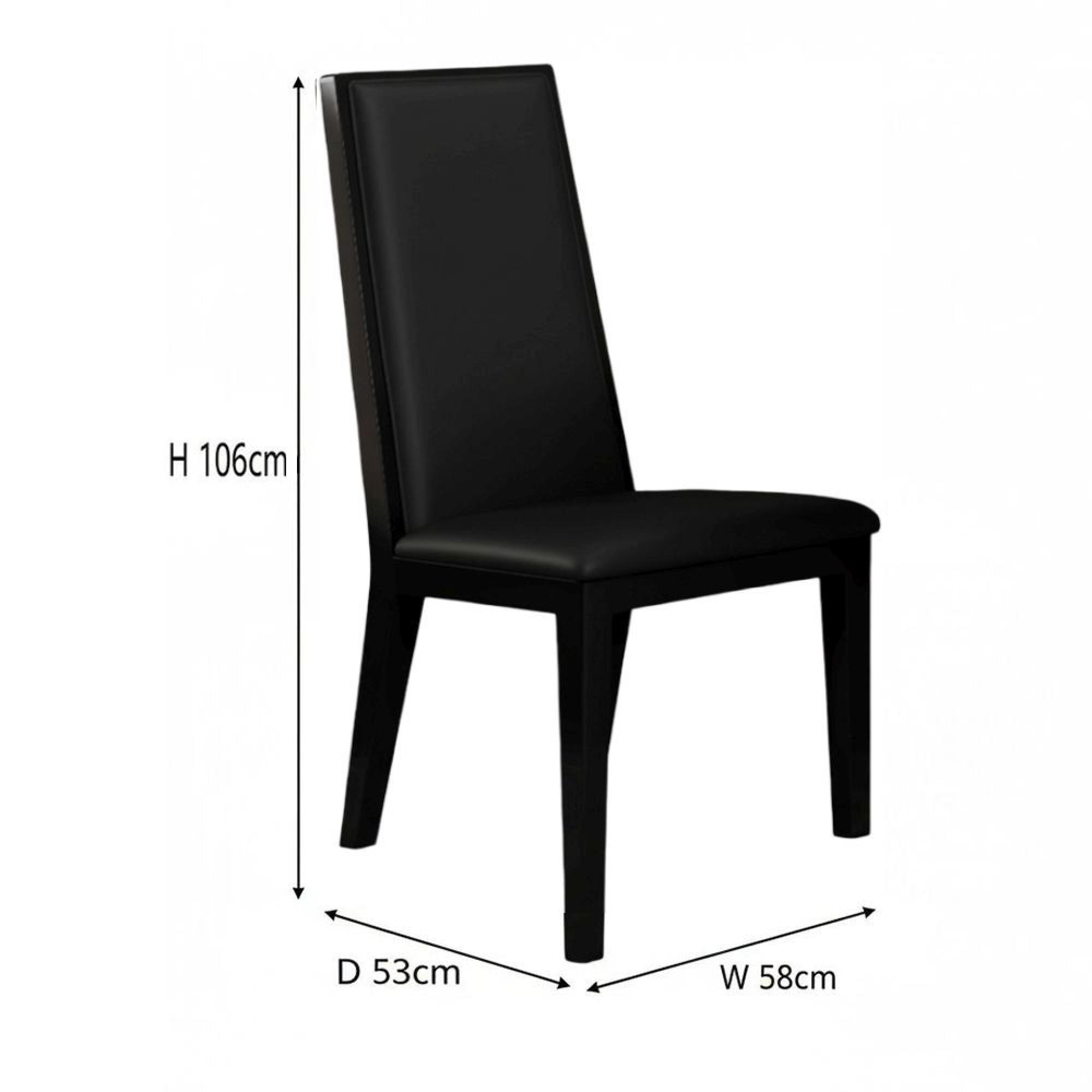 Elite Dining Chair - High Back - Black Leather - Black Legs