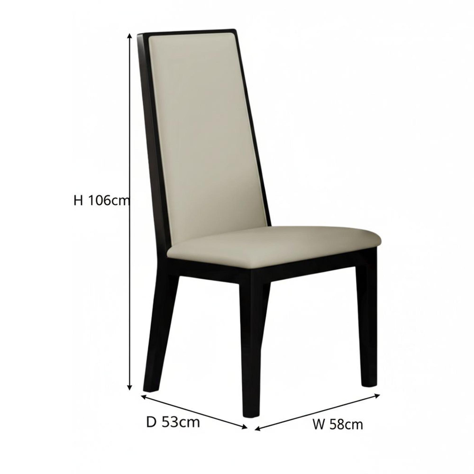 Elite Dining Chair - High Back - Cream Leather - Black Legs