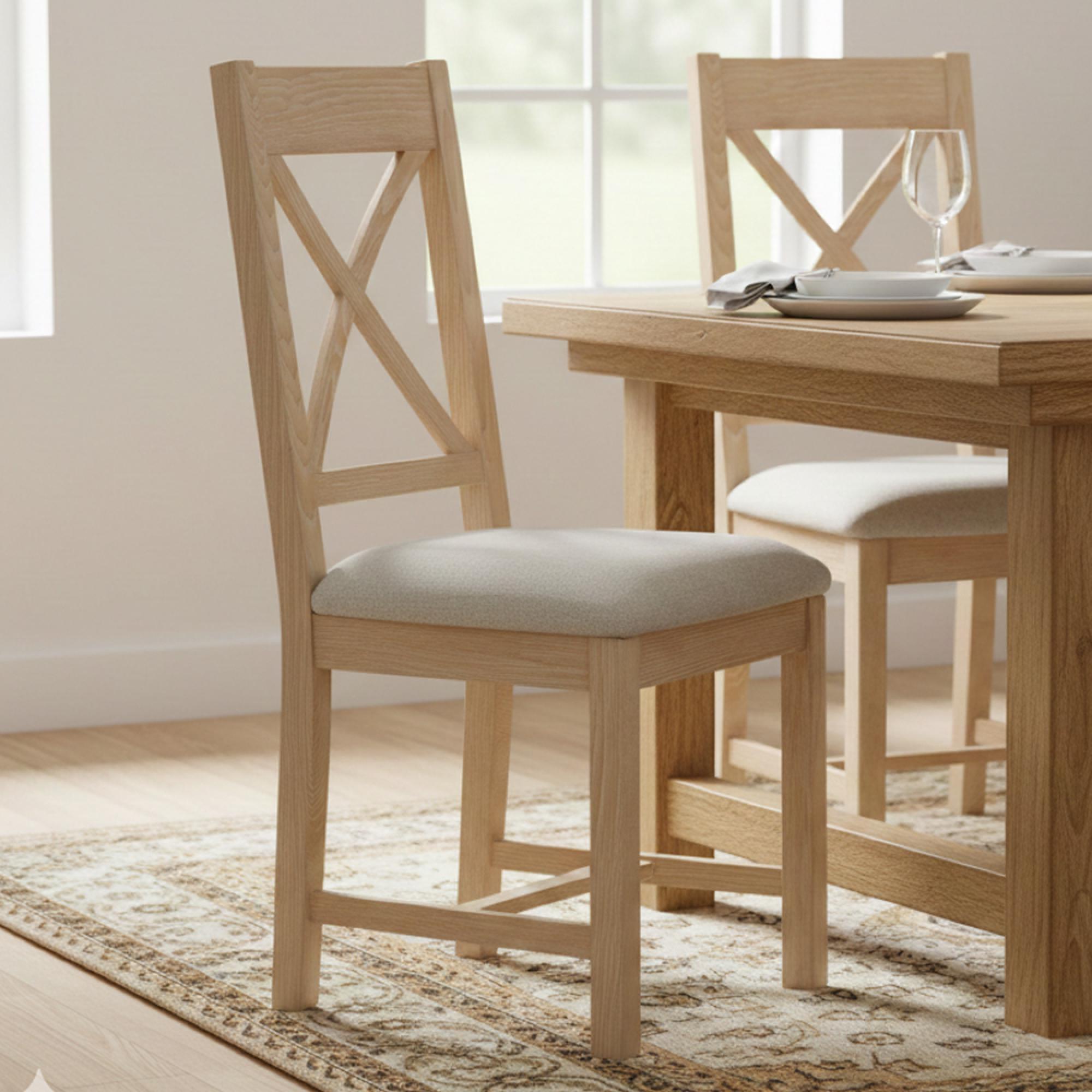 Wilmont Dining Chair - Set of 2 - Cross Back - Oak