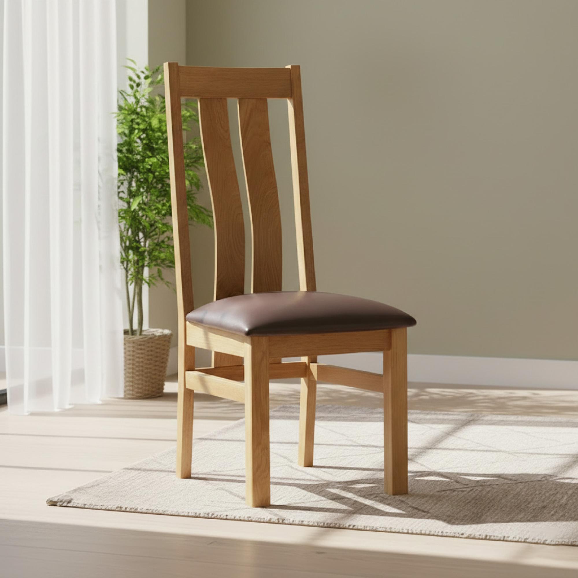 Appleby Dining Chair - Set of 2 - Oak - Arizona Slatted Back
