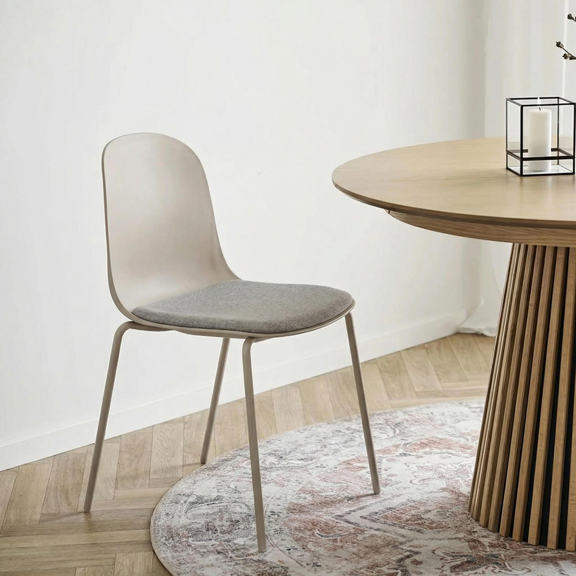 Madalena Dining Chair - Set of 2 - Light Grey Metal