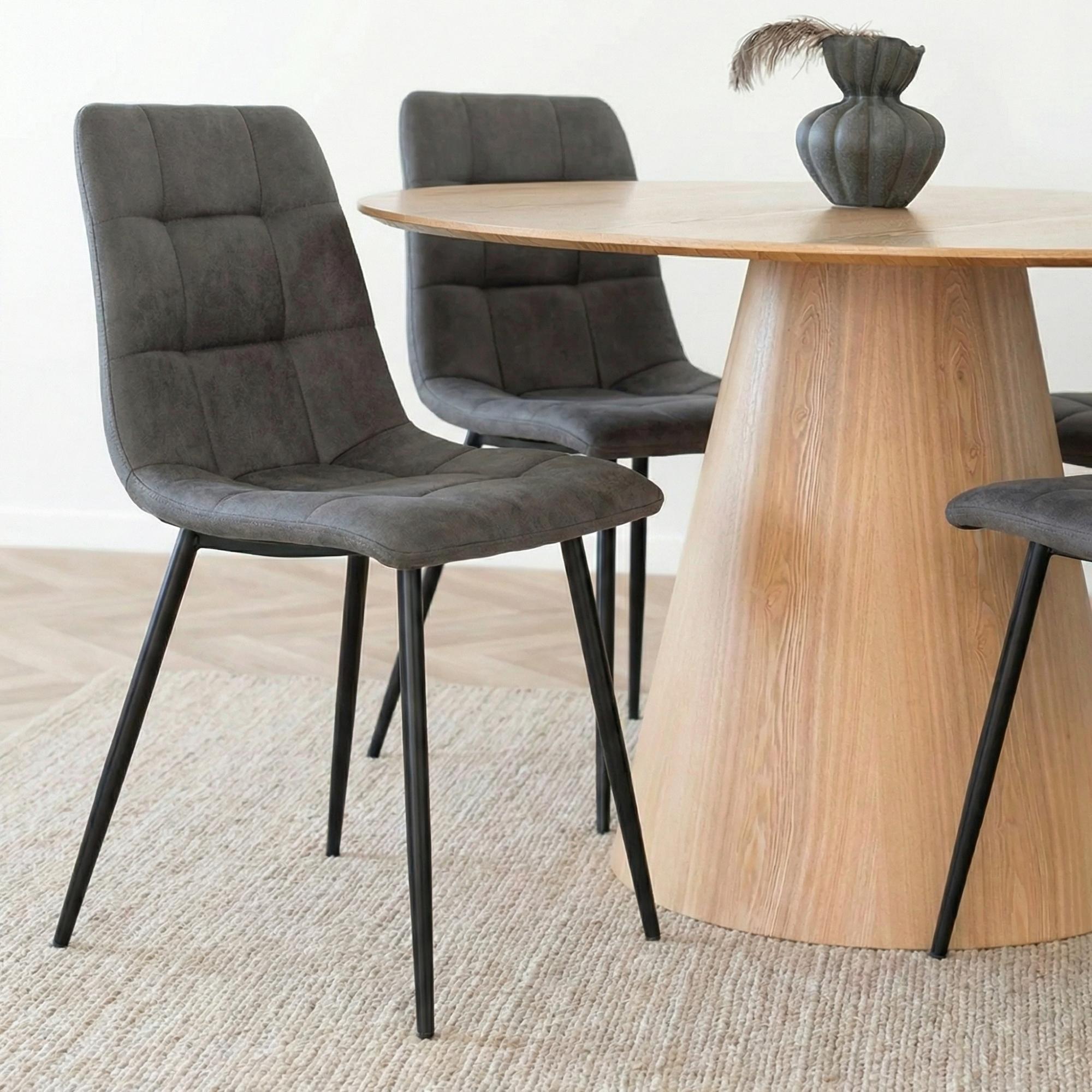 Middelfart Dining Chair - Set of 2 - Dark Grey - Fabric