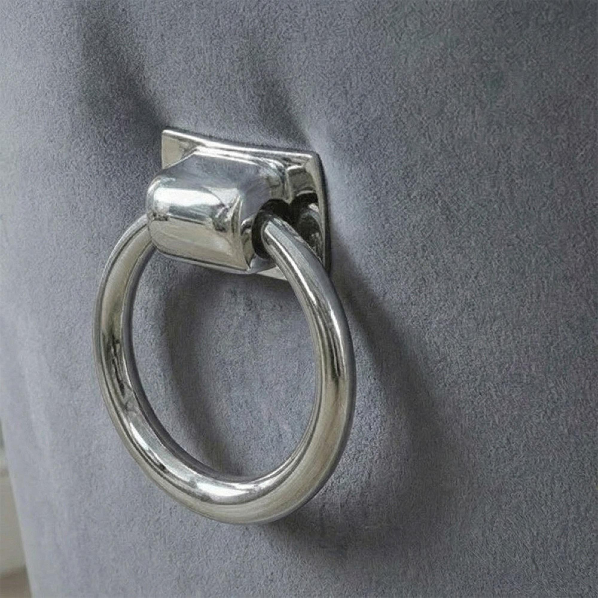 Knocker Back Dining Chair - Grey Velvet Fabric - Chrome Legs