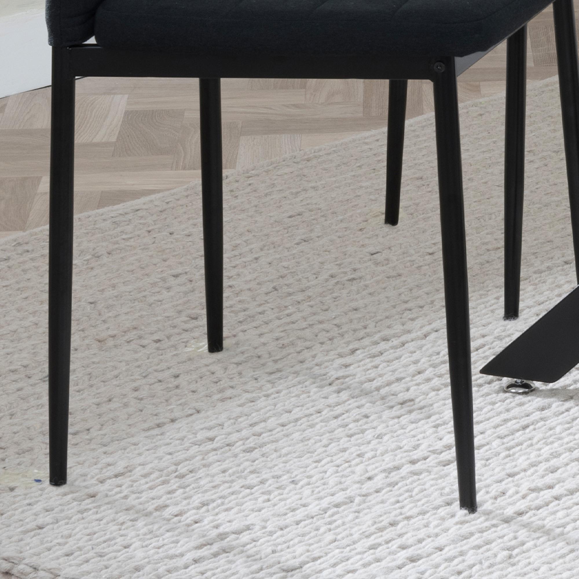 Clearance - Lido Dining Chair - Black Fabric - Black Legs