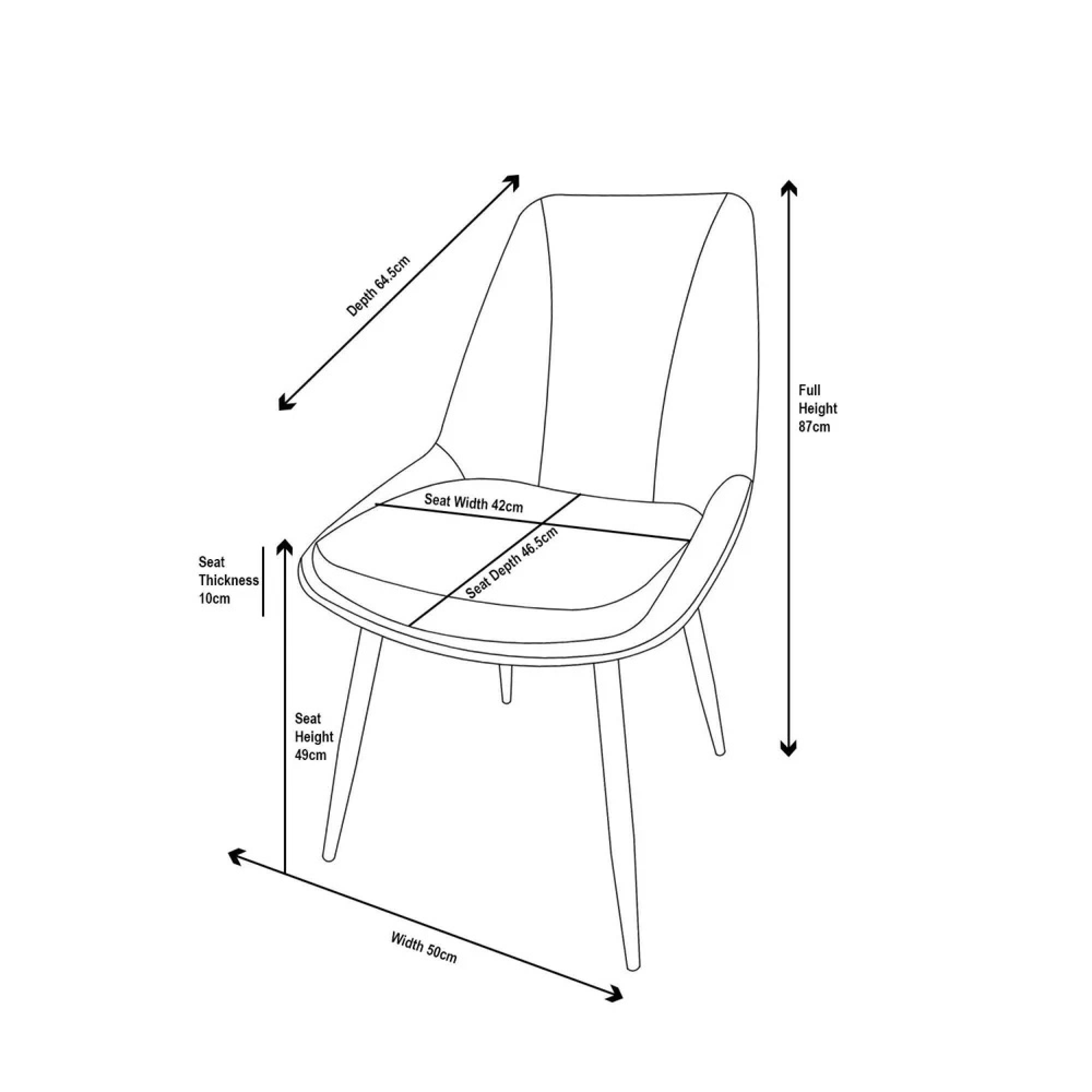 Darwin Dining Chair - Grey Fabric - Black Legs