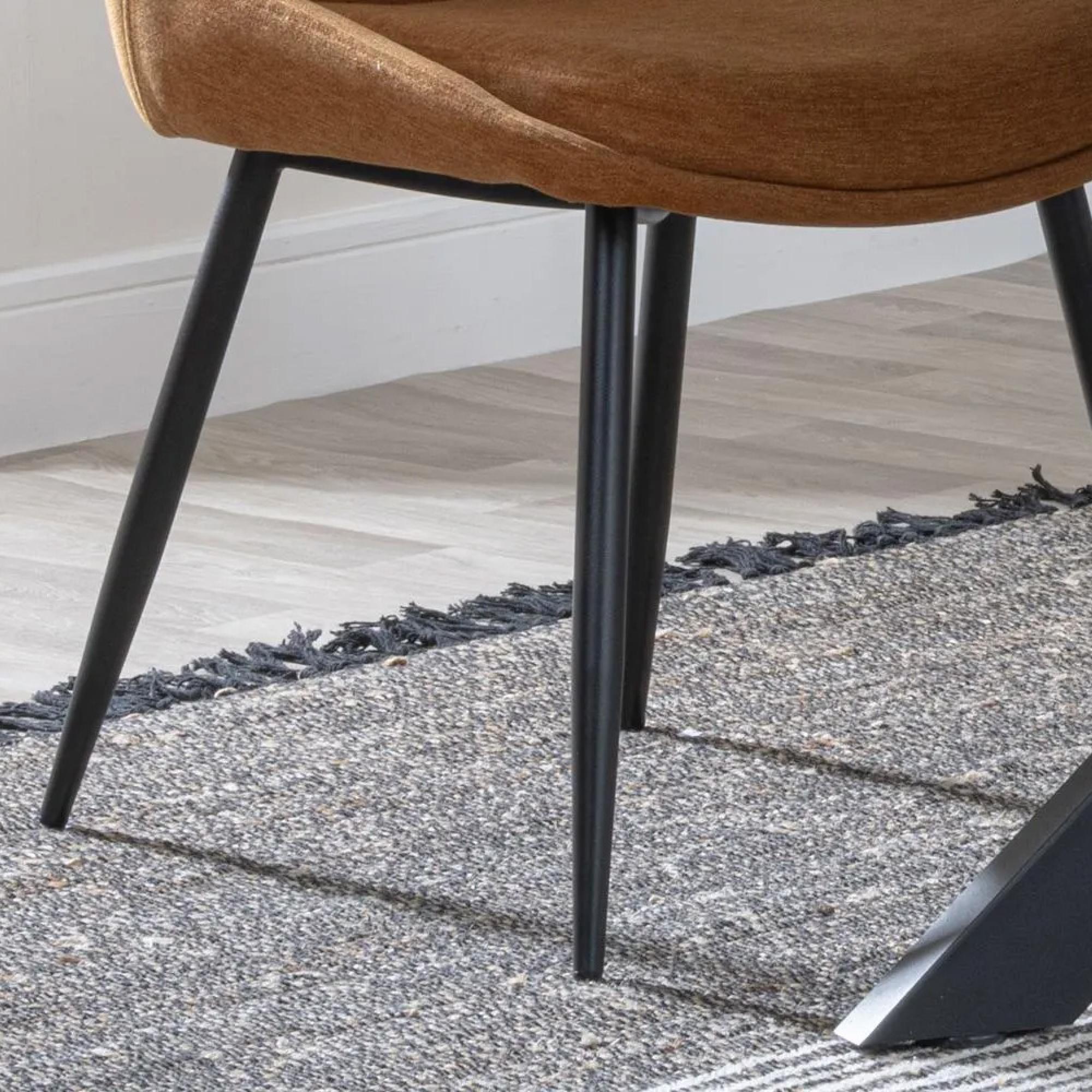 Darwin Dining Chair - Orange Fabric - Black Legs