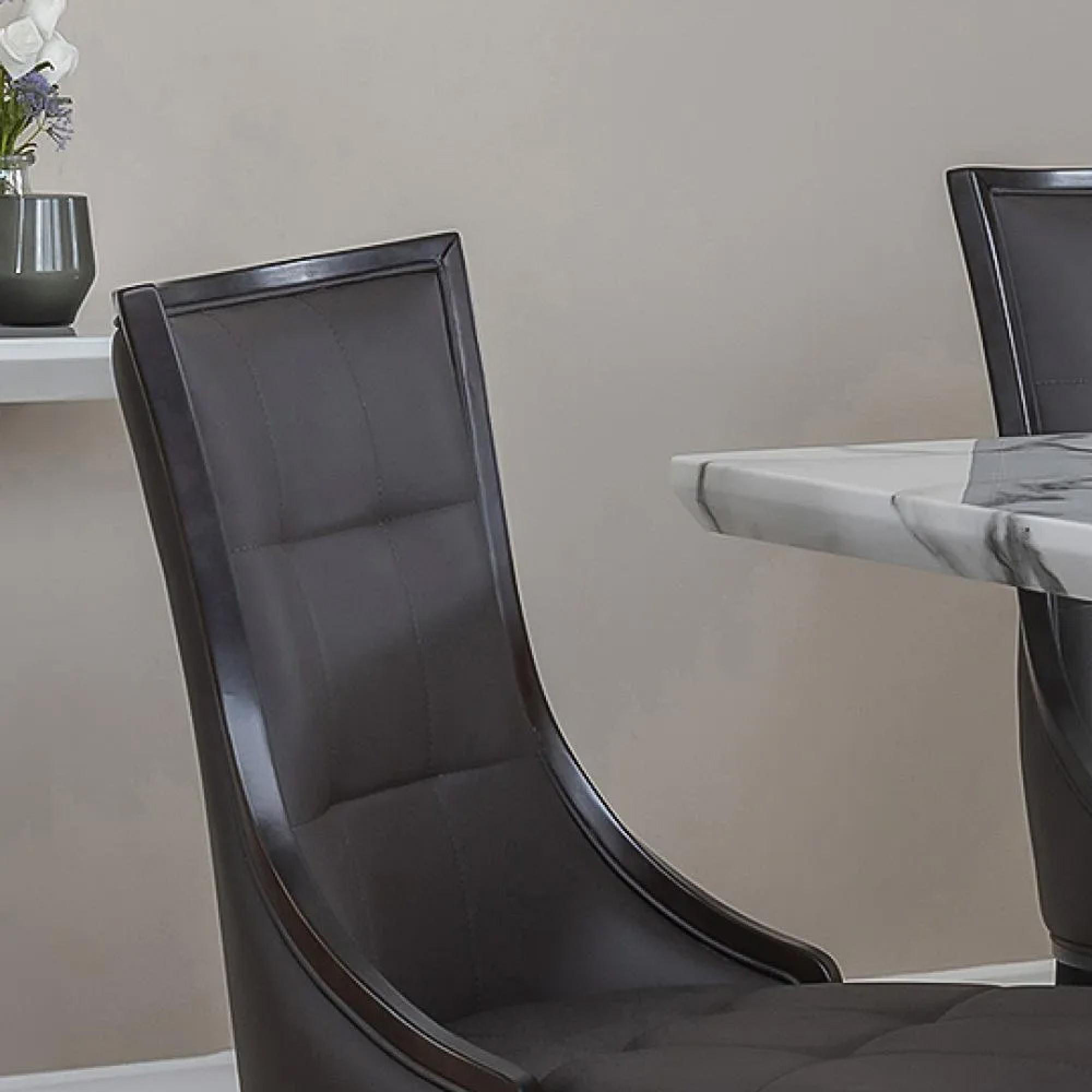 Paris Dining Chair - Brown Leather - Brown Legs