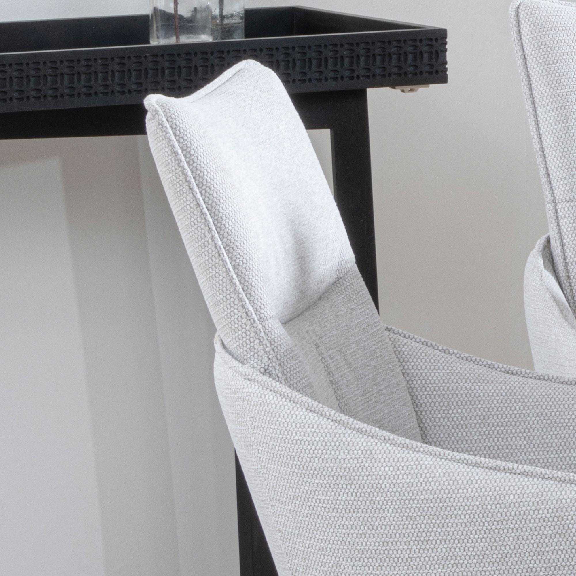 Ace Dining Chair - Swivel - Beige Fabric - Black Legs