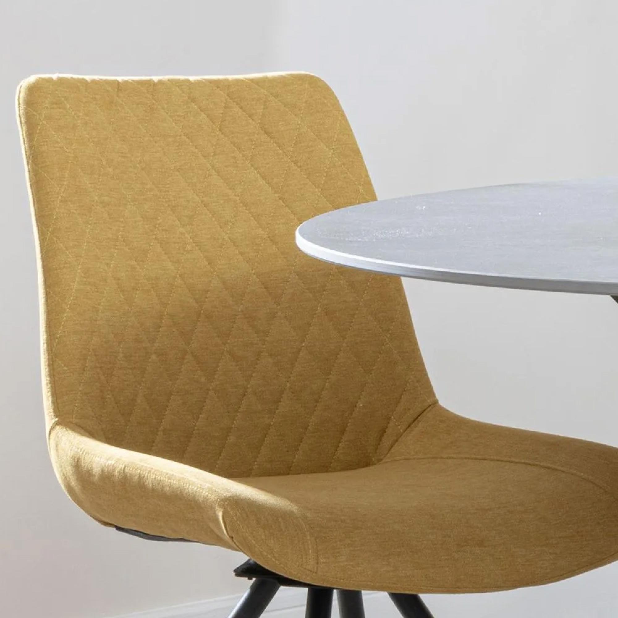 Boden Dining Chair - Swivel - Yellow Fabric - Black Legs