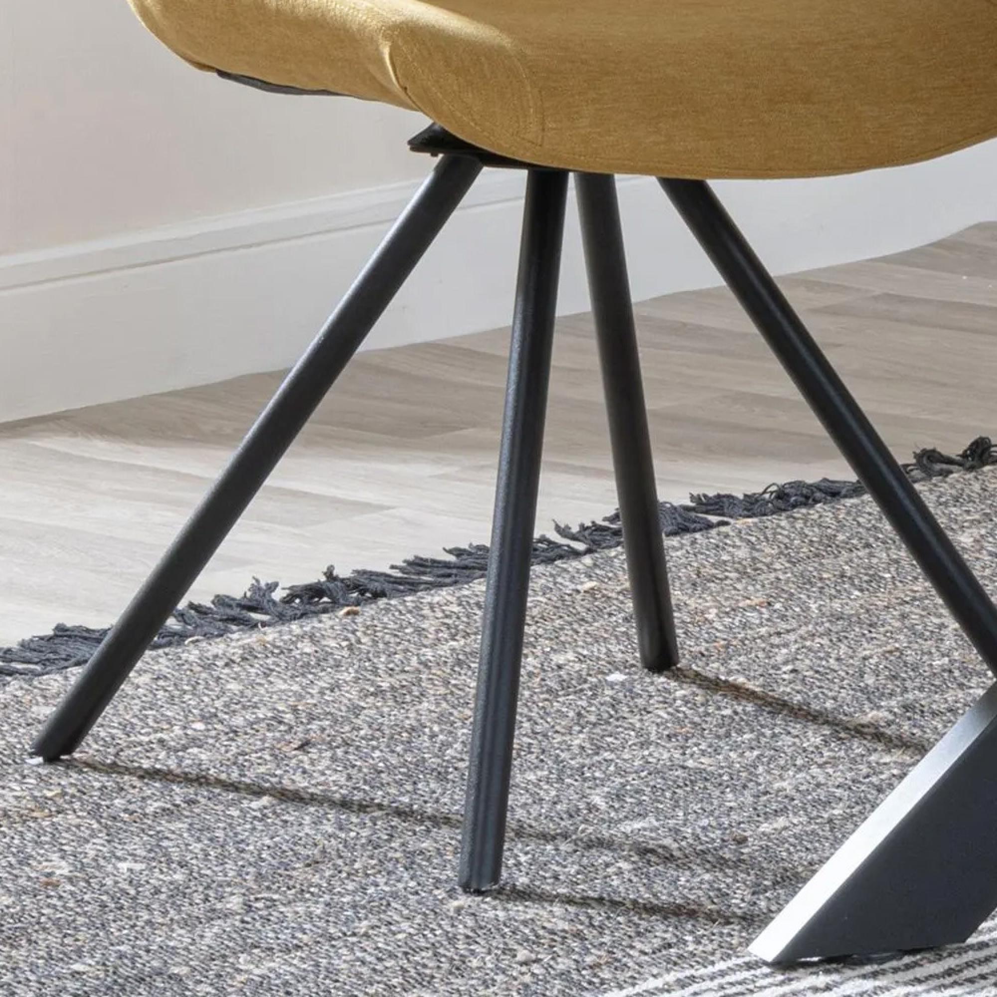 Boden Dining Chair - Swivel - Yellow Fabric - Black Legs