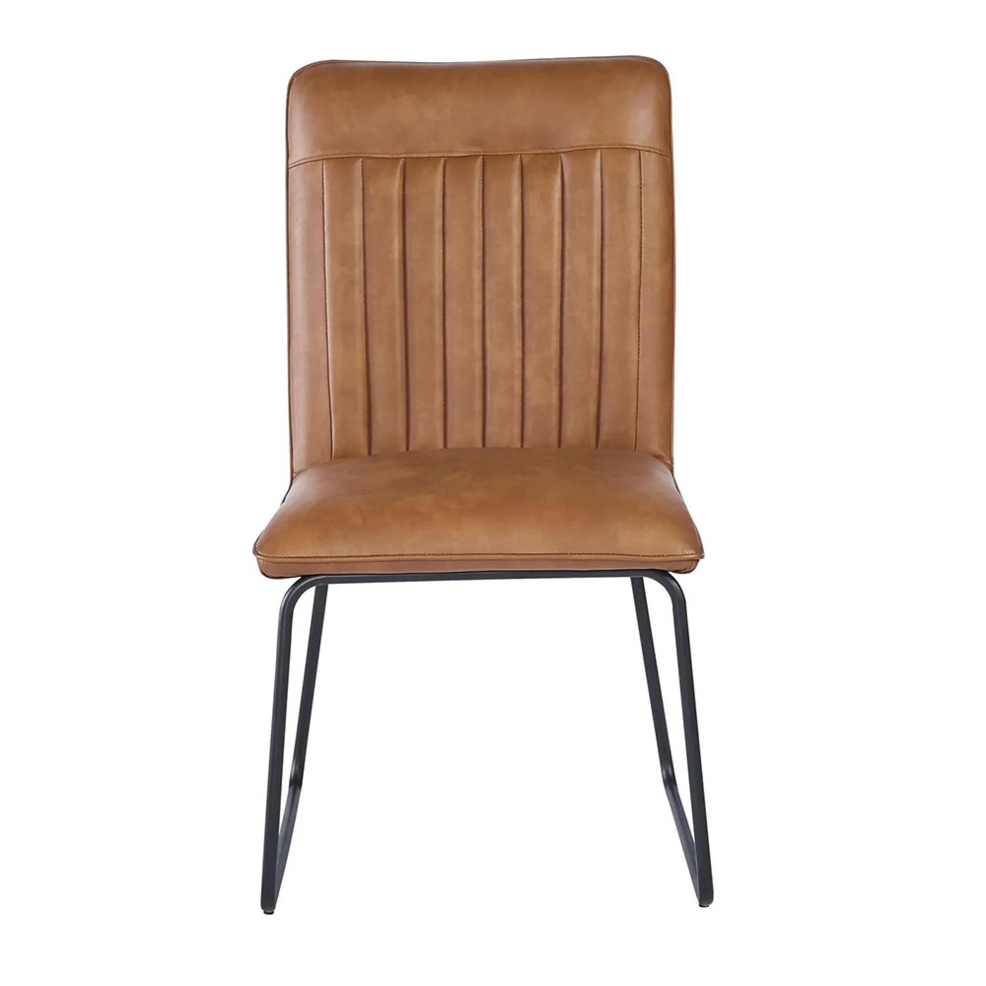 2 x Halle Brown Leather Dining Chair