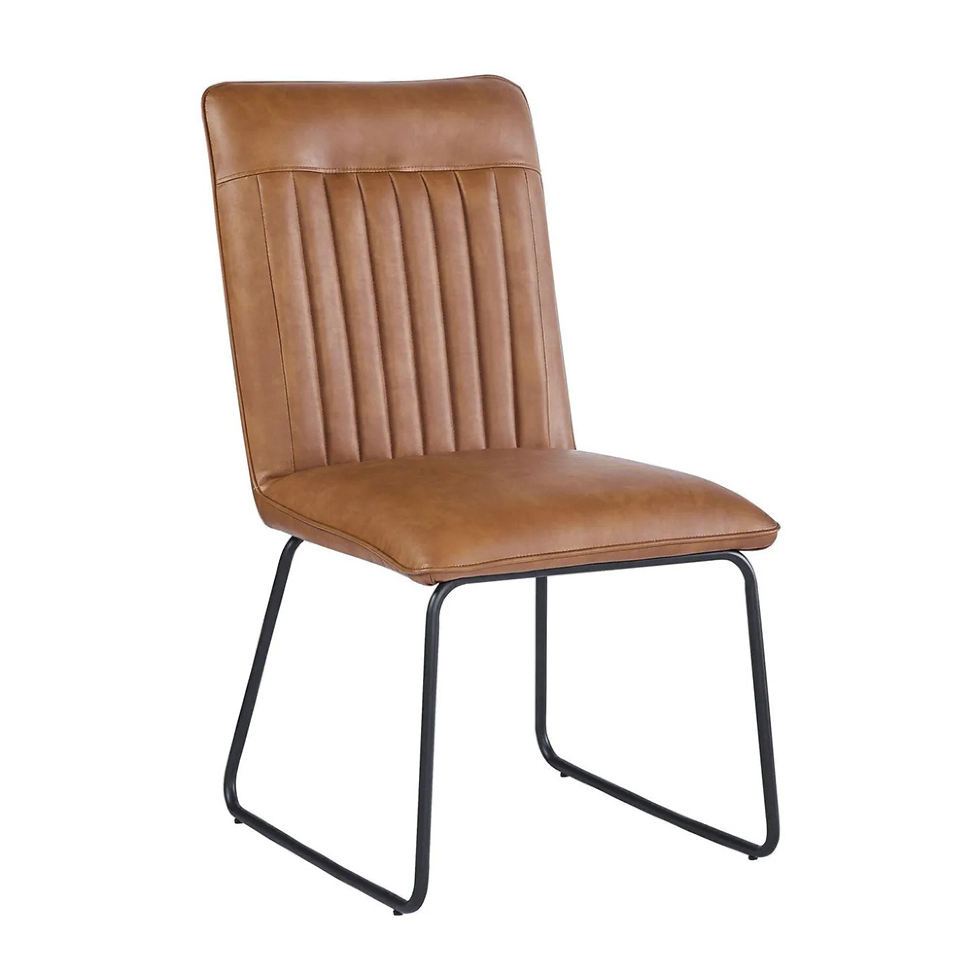 2 x Halle Brown Leather Dining Chair