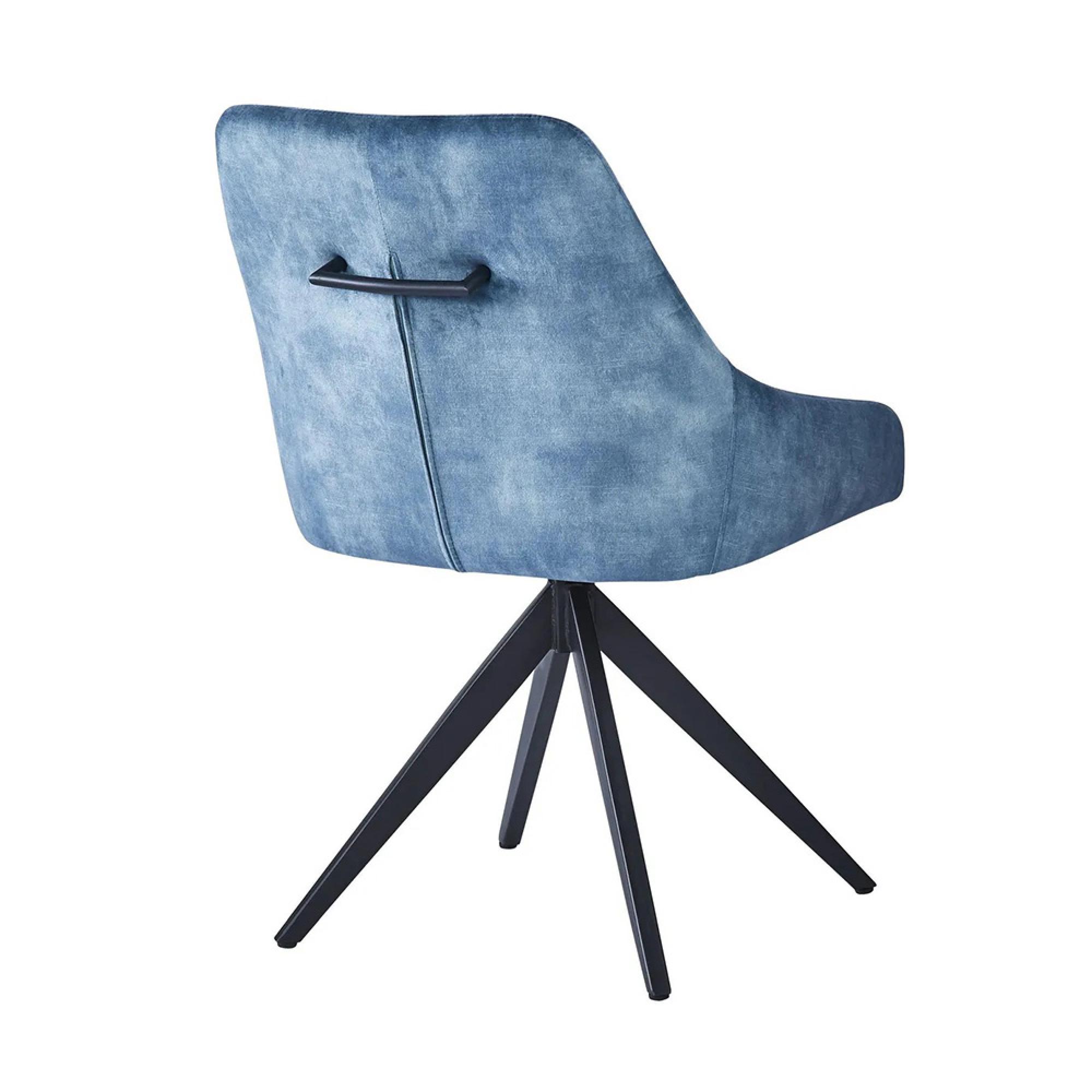 2 x Hico Blue Fabric Swivel Dining Chair