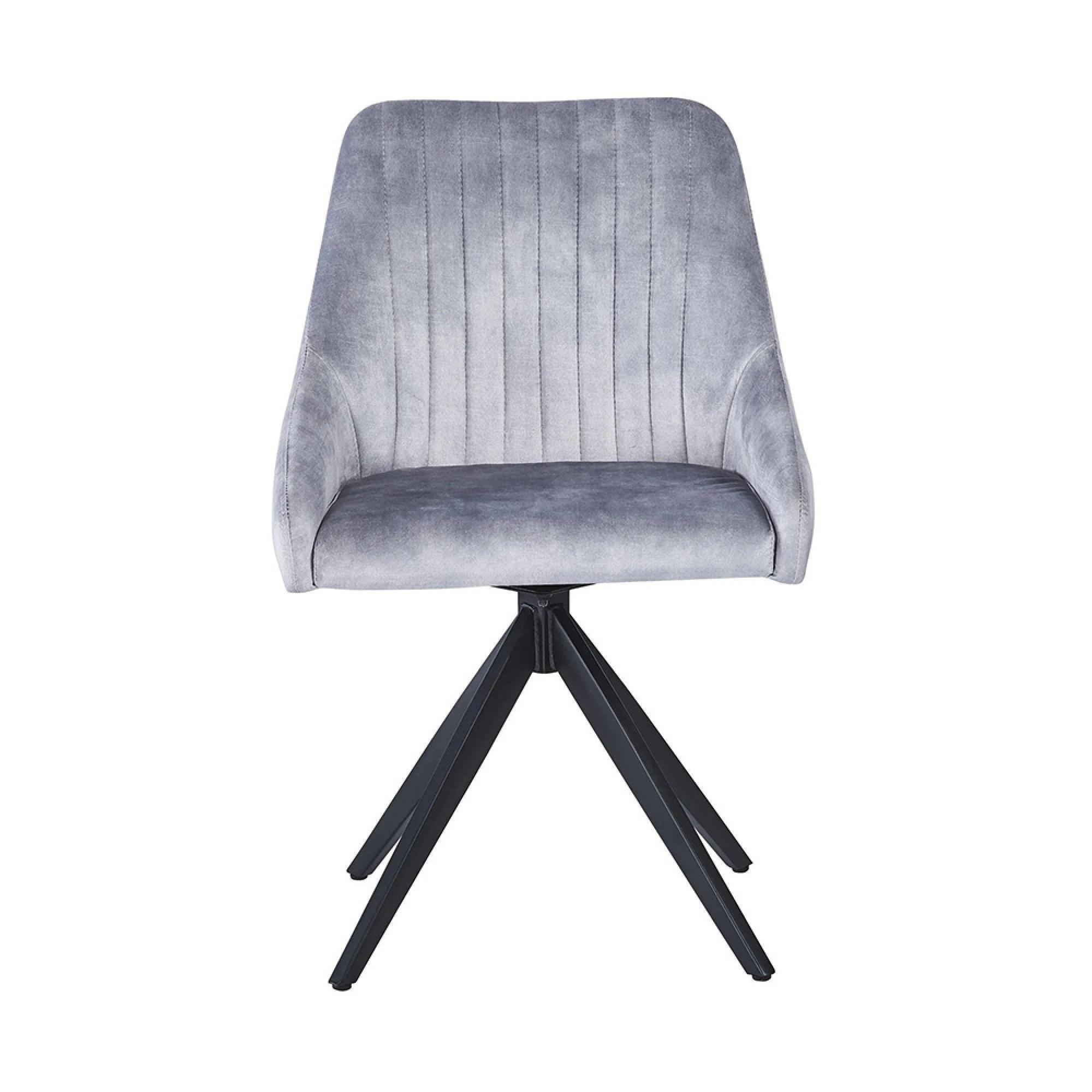 2 x Hico Grey Fabric Swivel Dining Chair