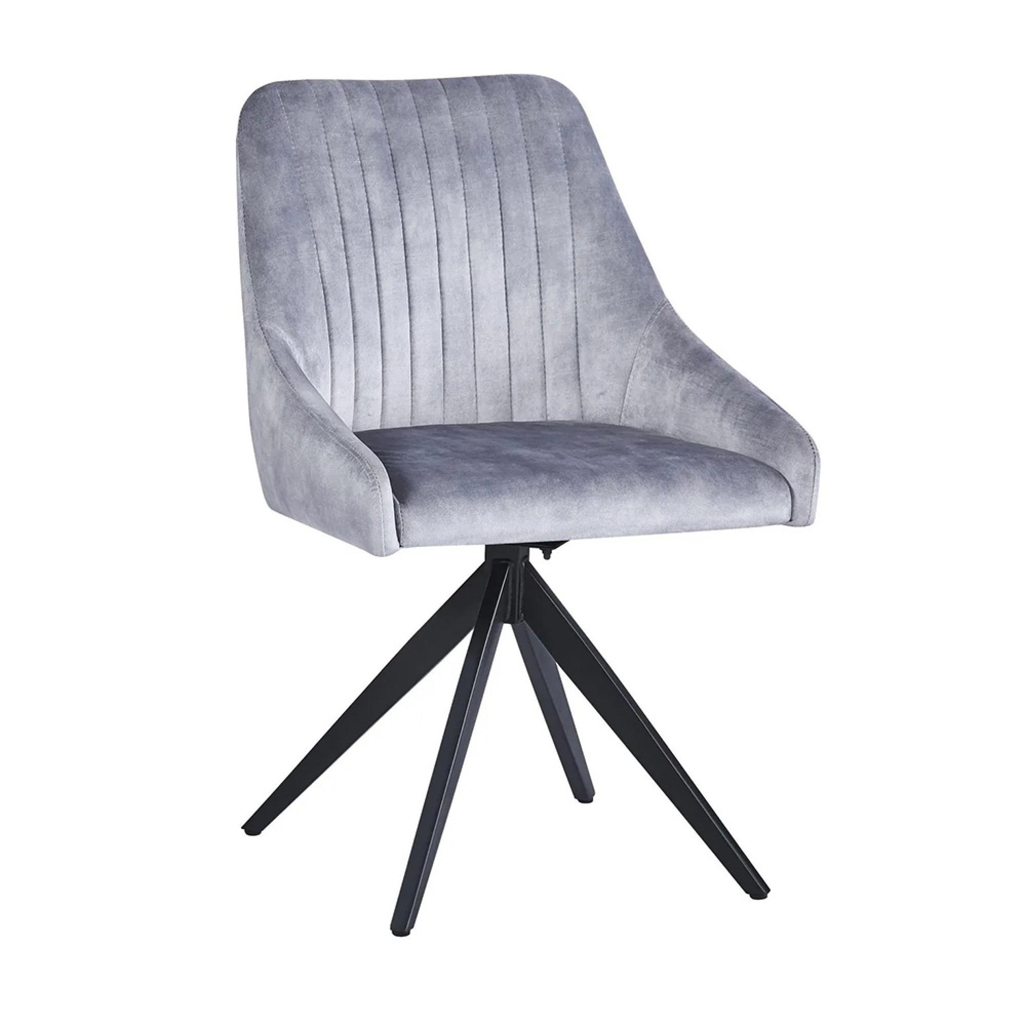 2 x Hico Grey Fabric Swivel Dining Chair