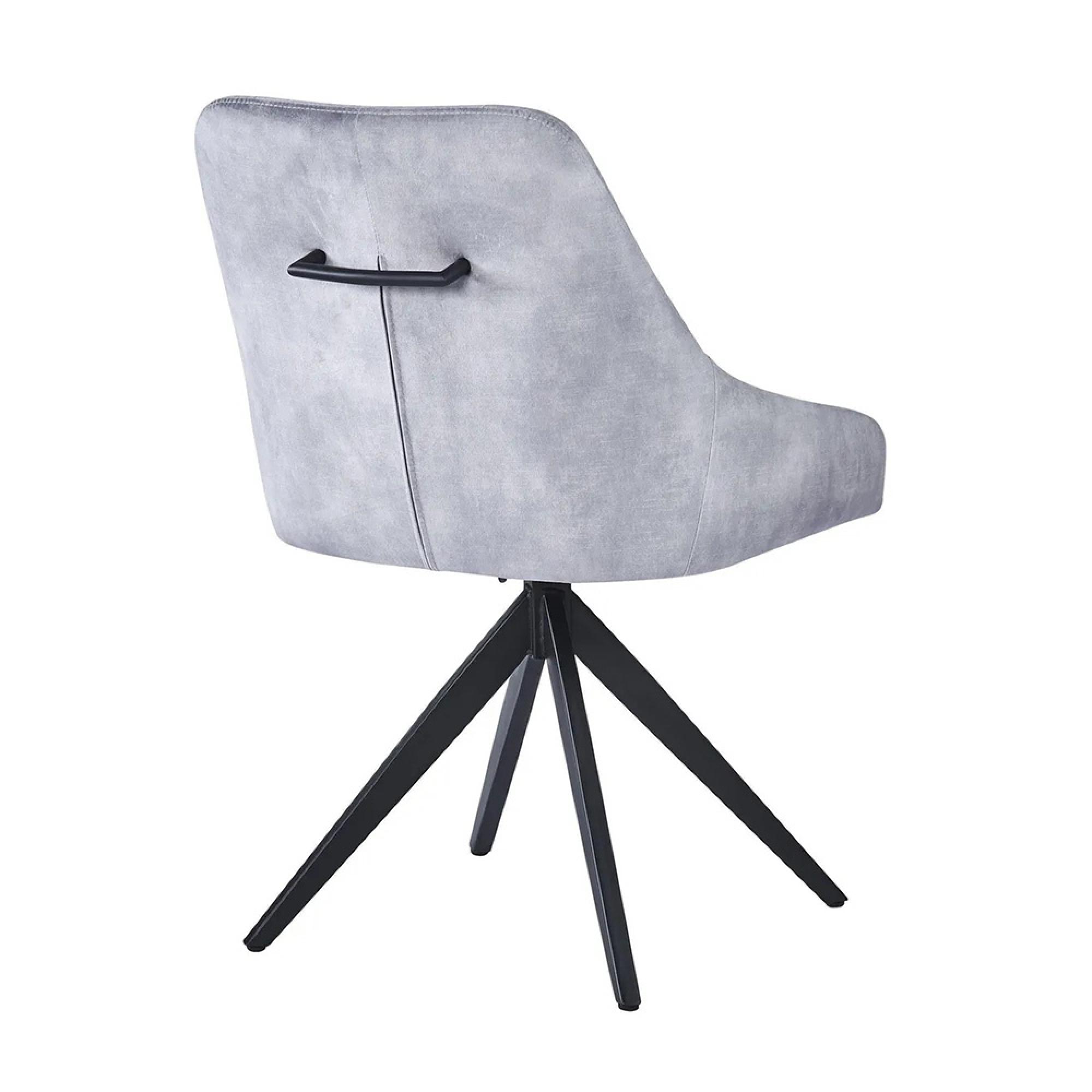 2 x Hico Grey Fabric Swivel Dining Chair