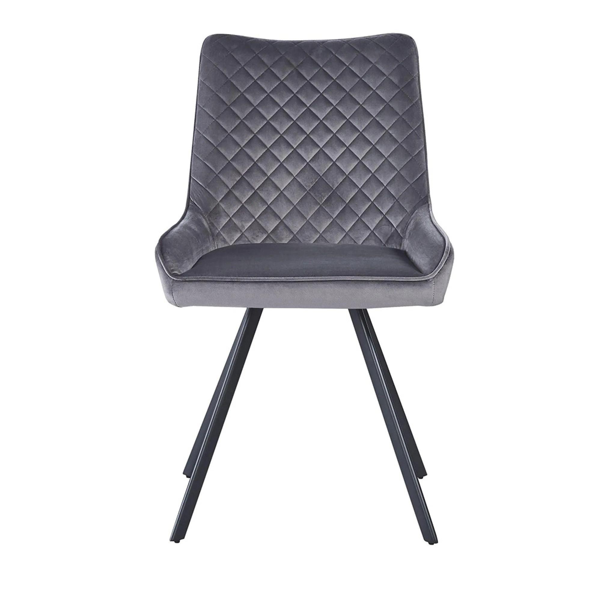 2 x Jessie Grey Fabric Dining Chair