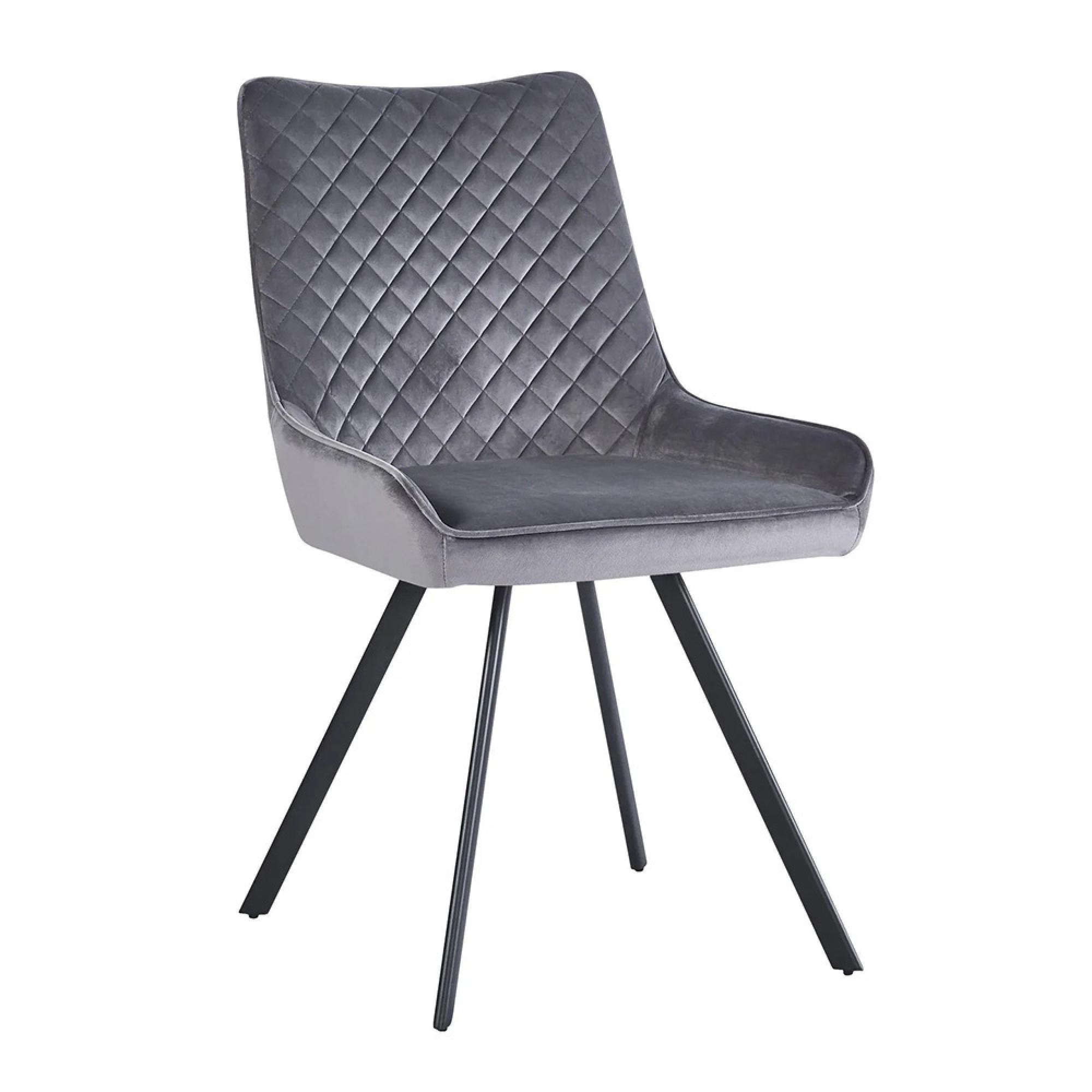 2 x Jessie Grey Fabric Dining Chair