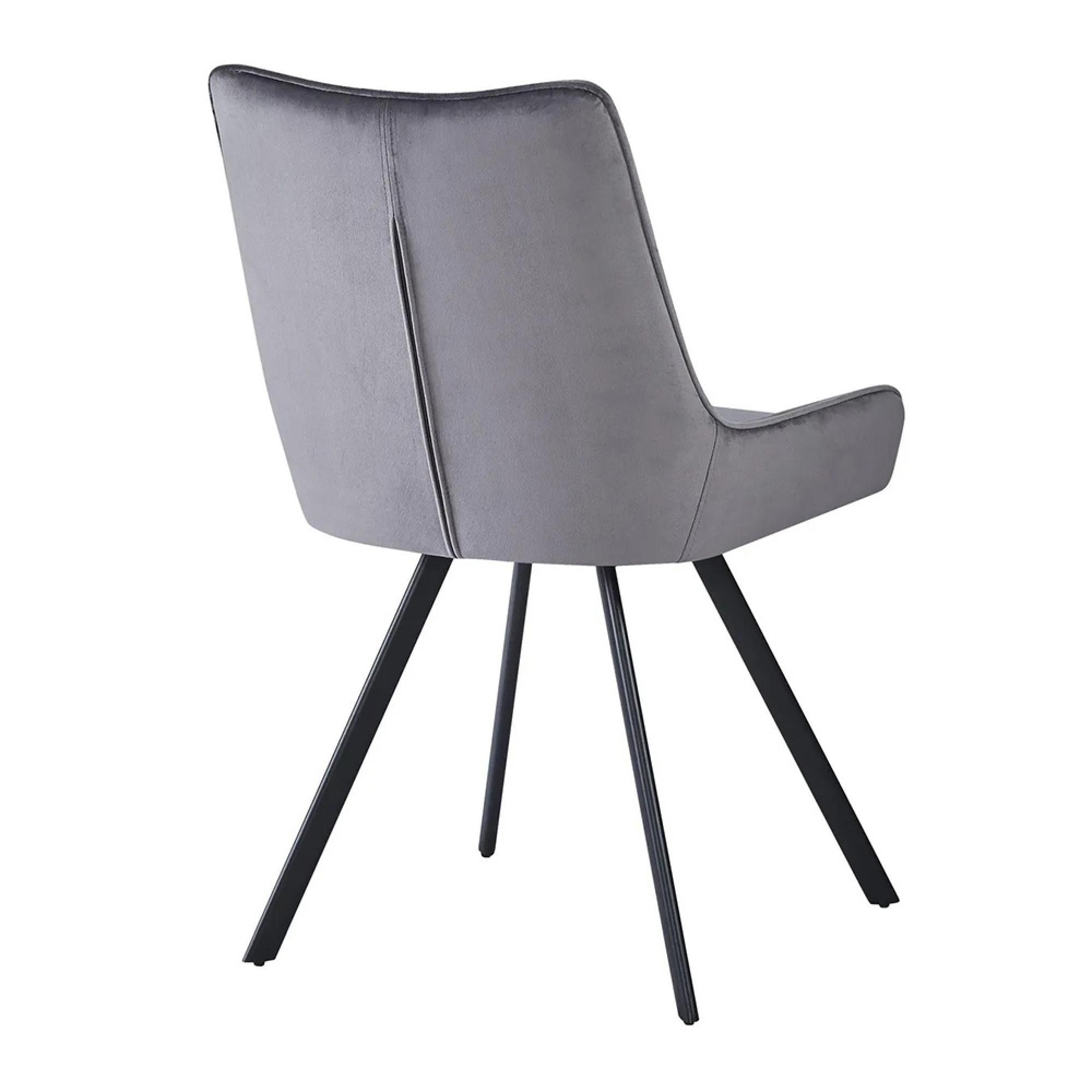 2 x Jessie Grey Fabric Dining Chair