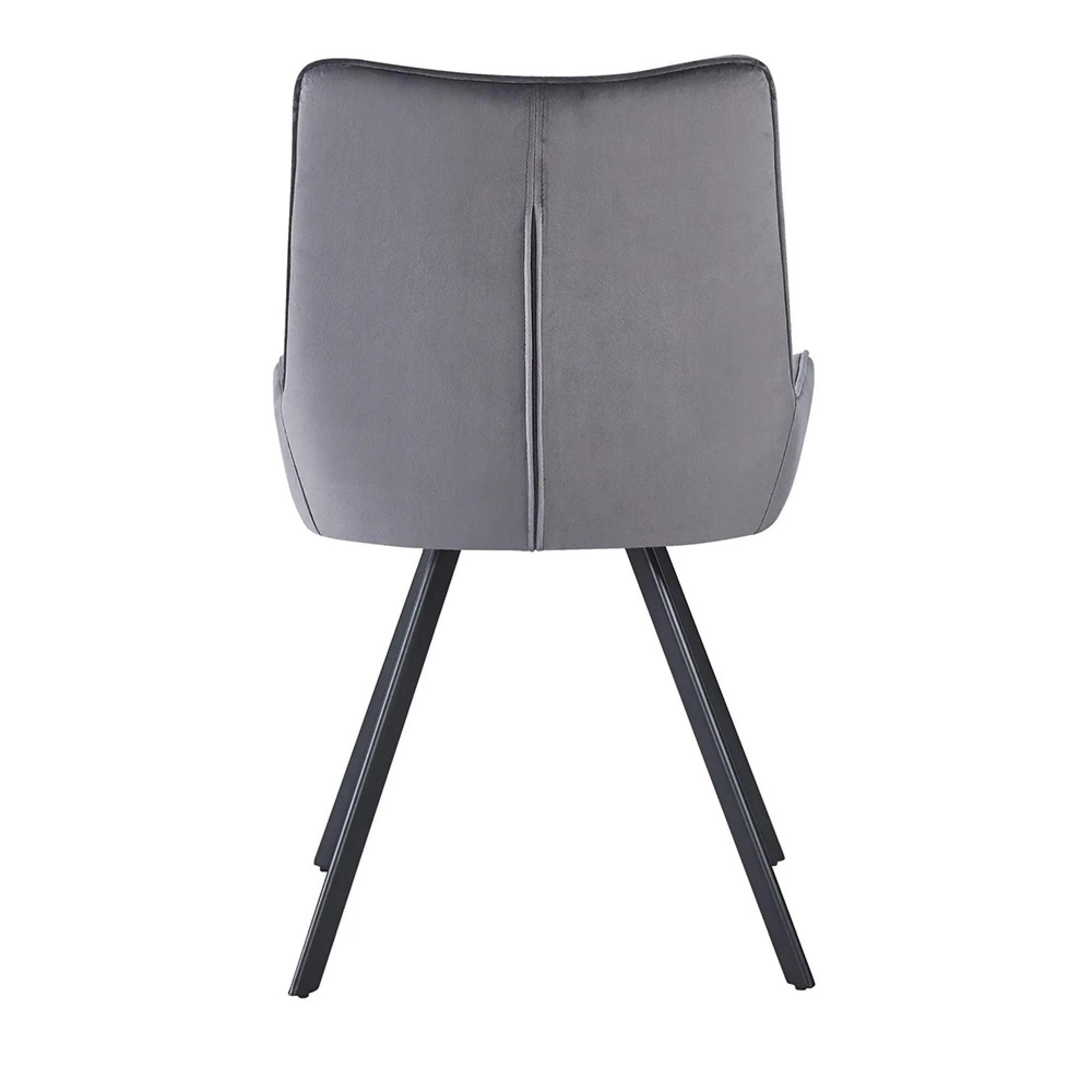 2 x Jessie Grey Fabric Dining Chair