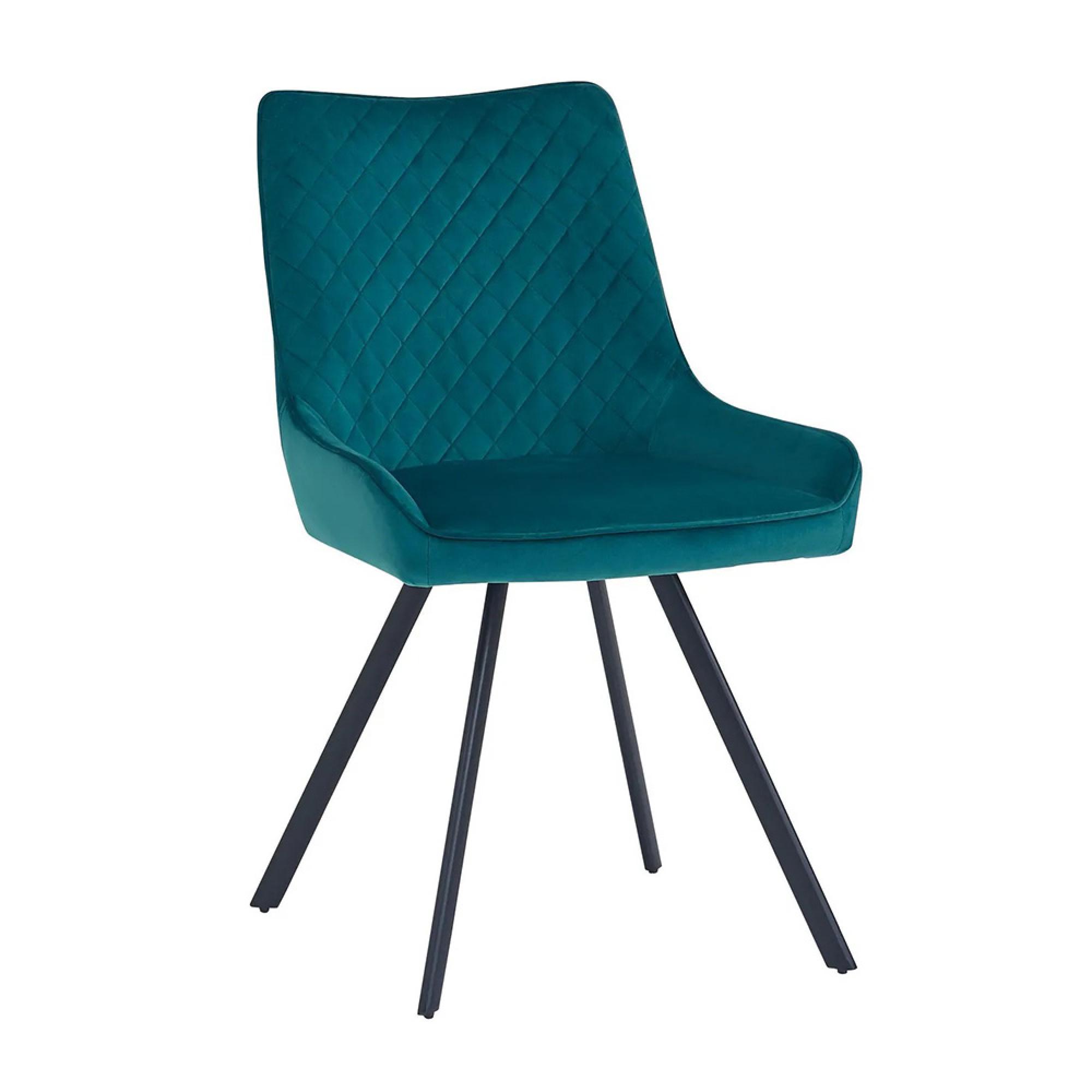 2 x Jessie Torquiose Blue Fabric Dining Chair