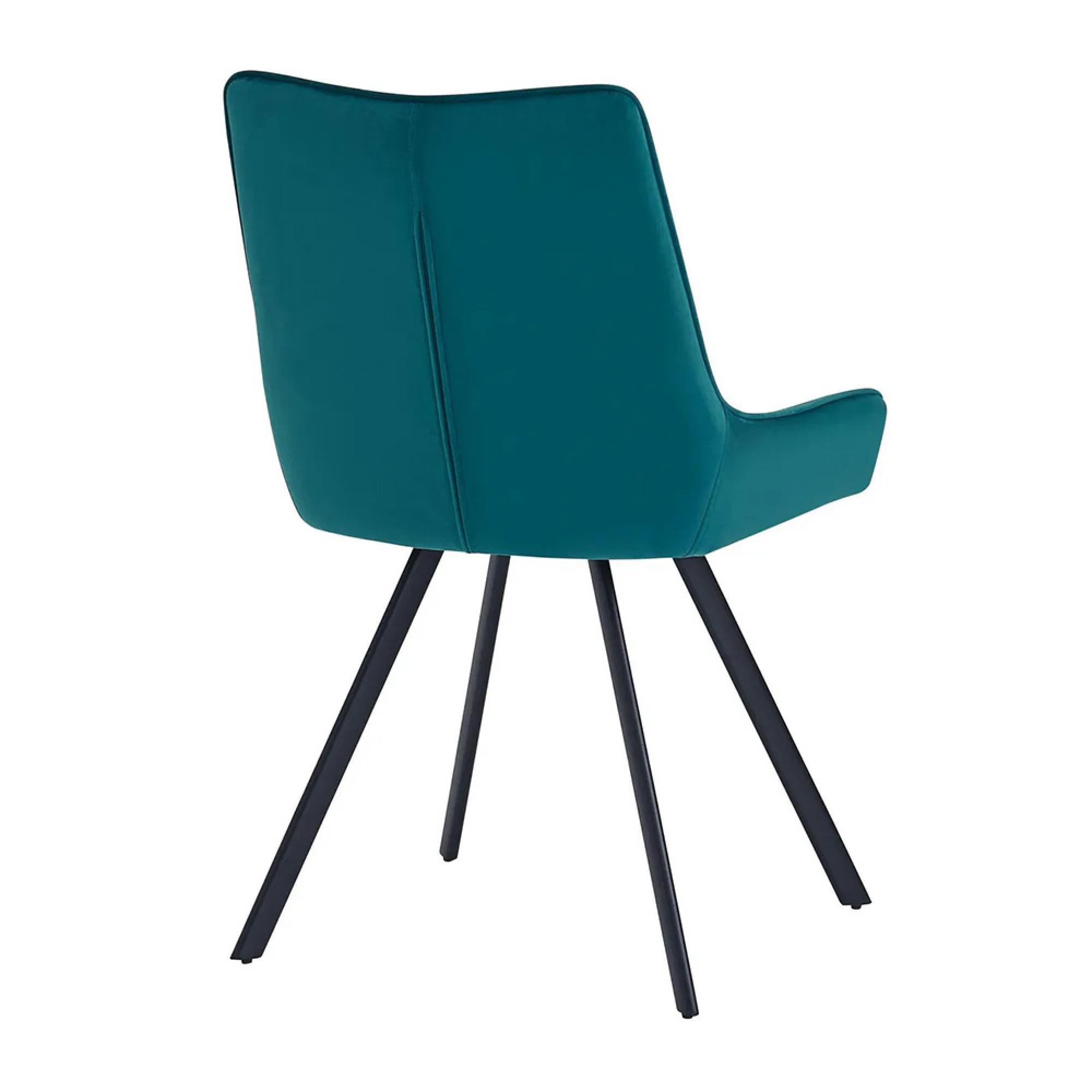 2 x Jessie Torquiose Blue Fabric Dining Chair