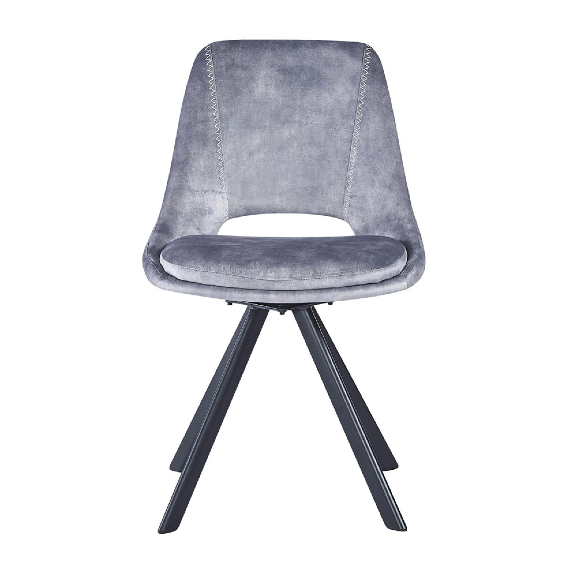 2 x Kieler Grey Fabric Swivel Dining Chair