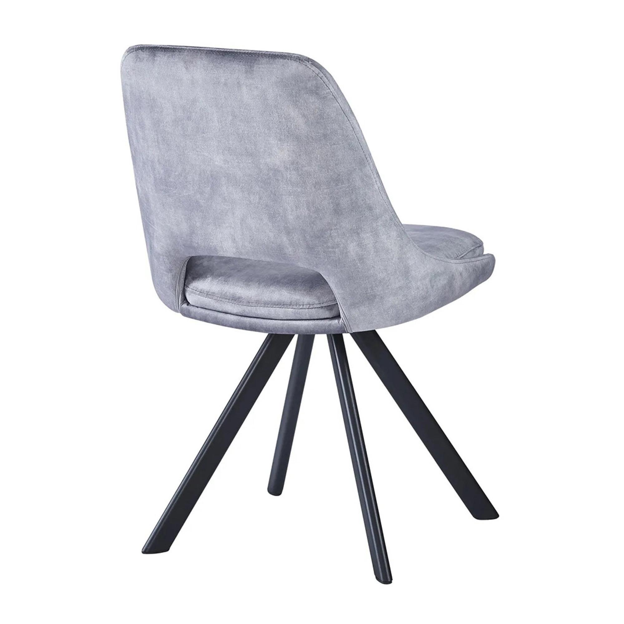 2 x Kieler Grey Fabric Swivel Dining Chair
