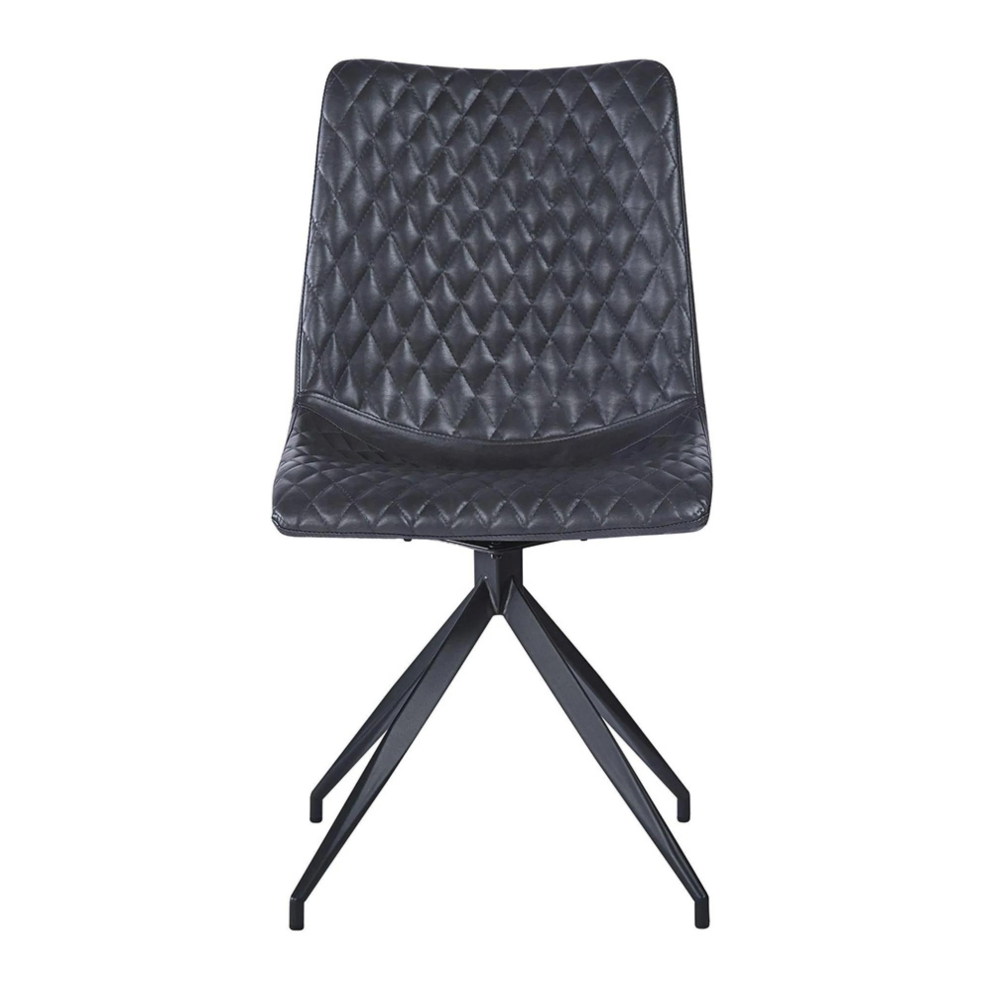 2 x Livia Black Leather Dining Chair