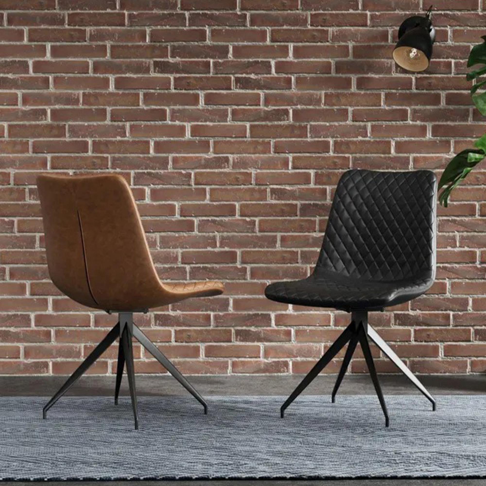 2 x Livia Black Leather Dining Chair