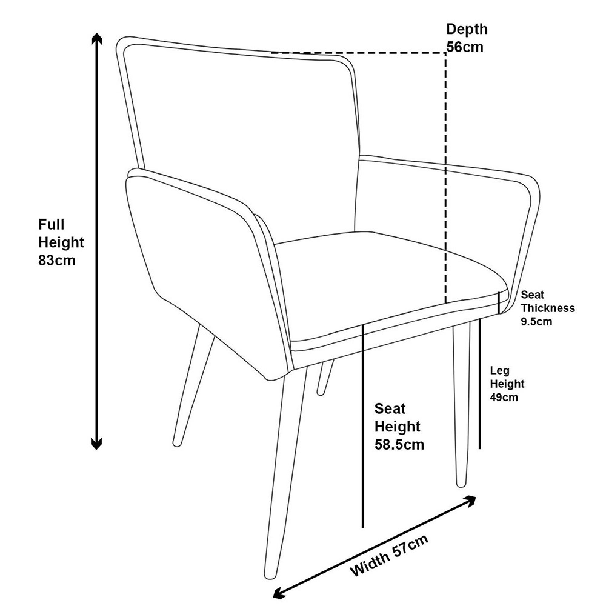 Monza Dining Armchair - Grey Fabric