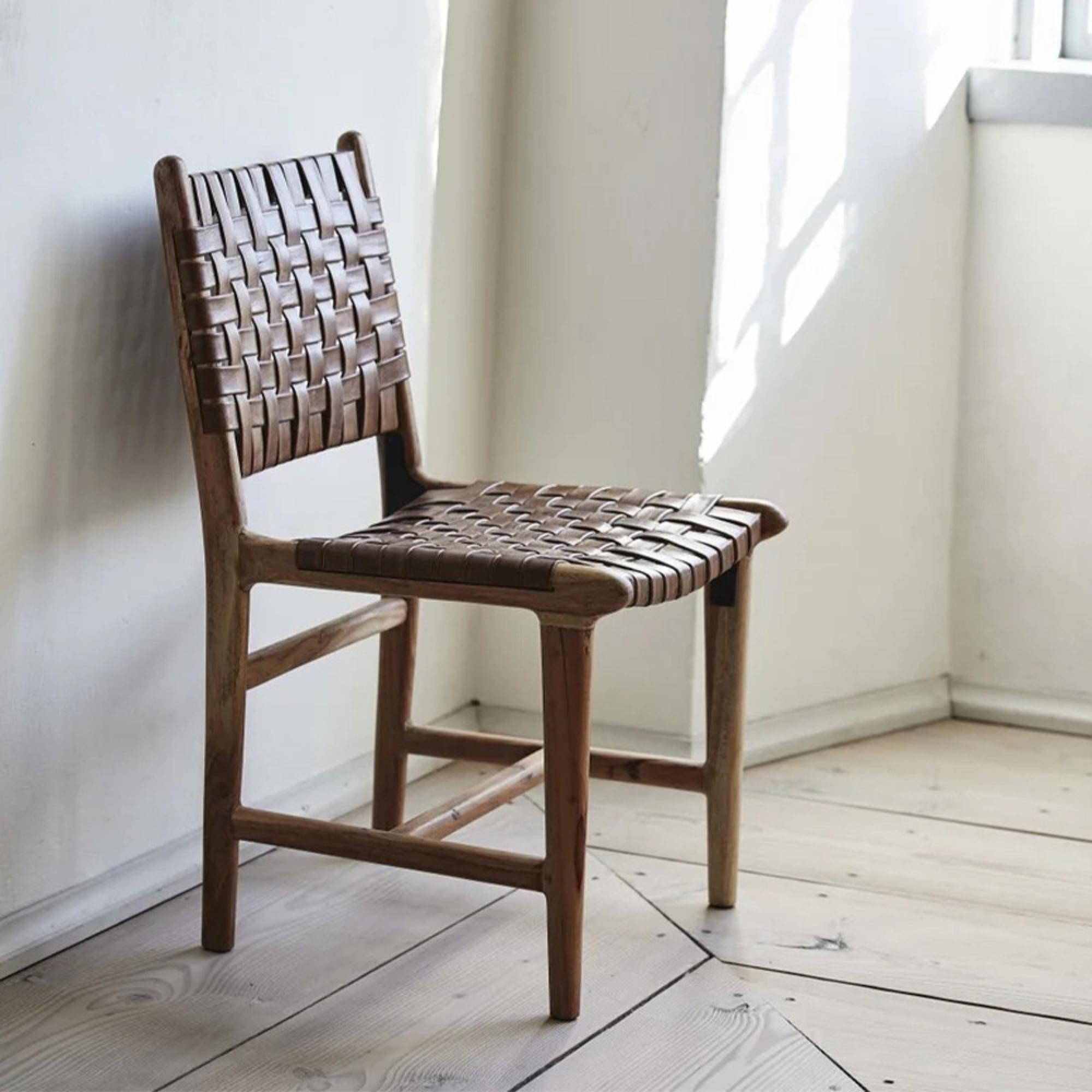 Aya Dining Chairs - Set of 2 - Buffalo Leather - Brown