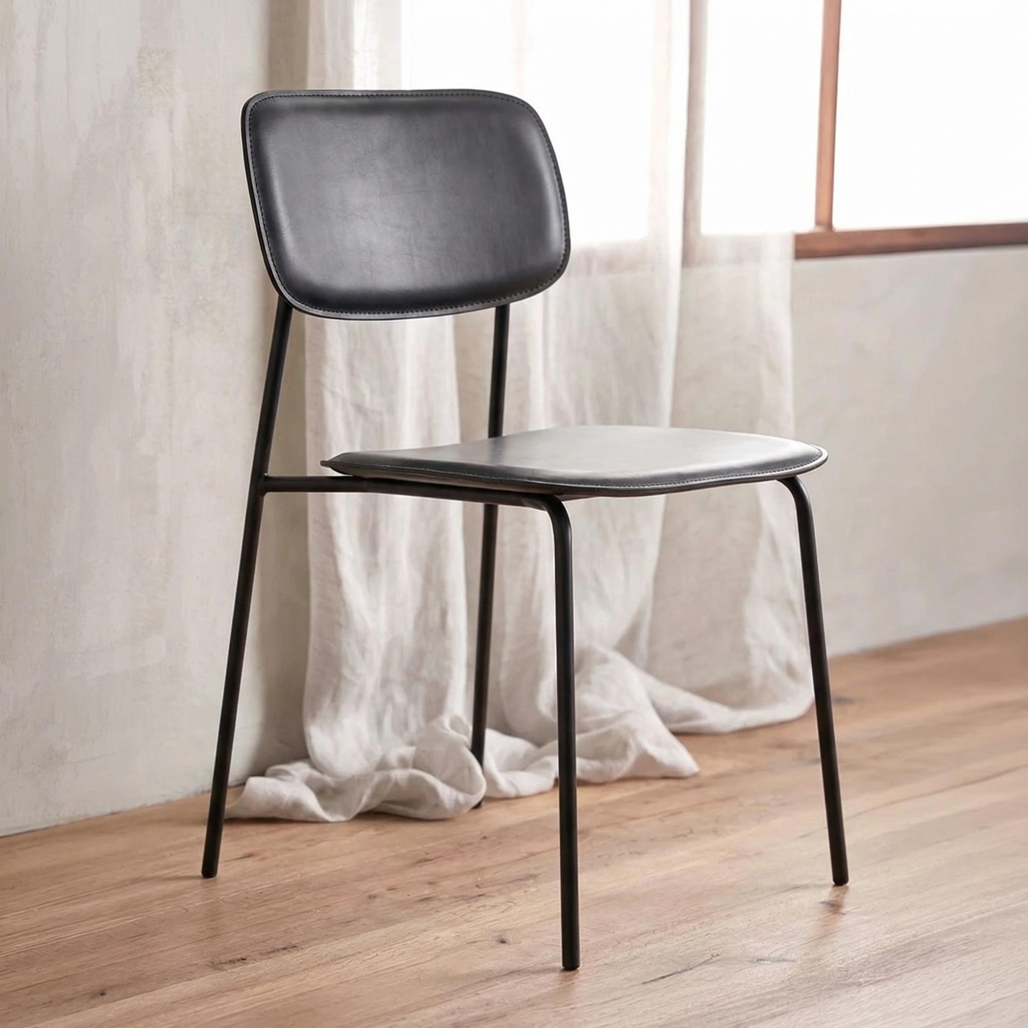 Esa Dining Chair - Faux Leather - Black