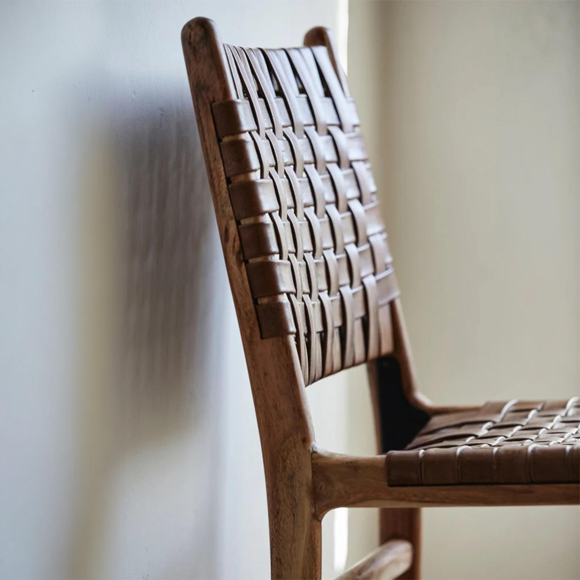 Aya Dining Chairs - Set of 2 - Buffalo Leather - Brown