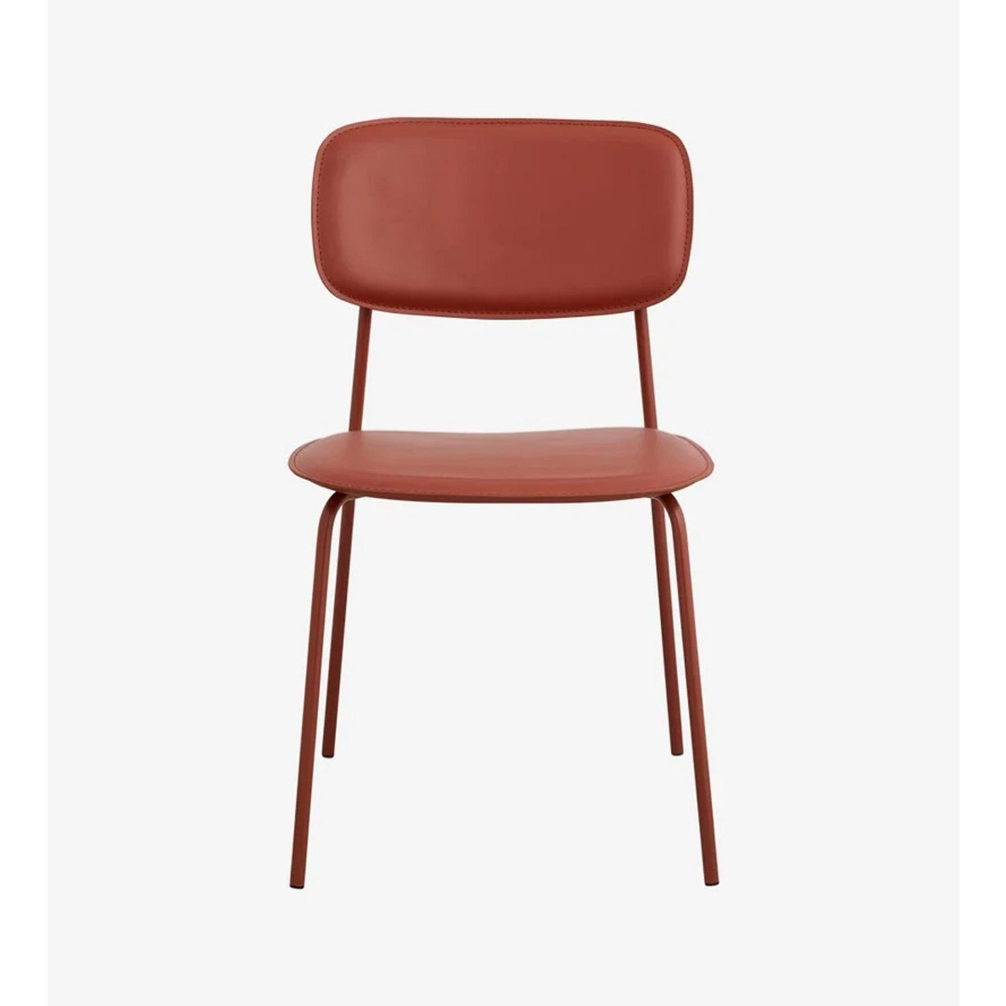 Esa Dining Chair - Faux Leather - Rust Red