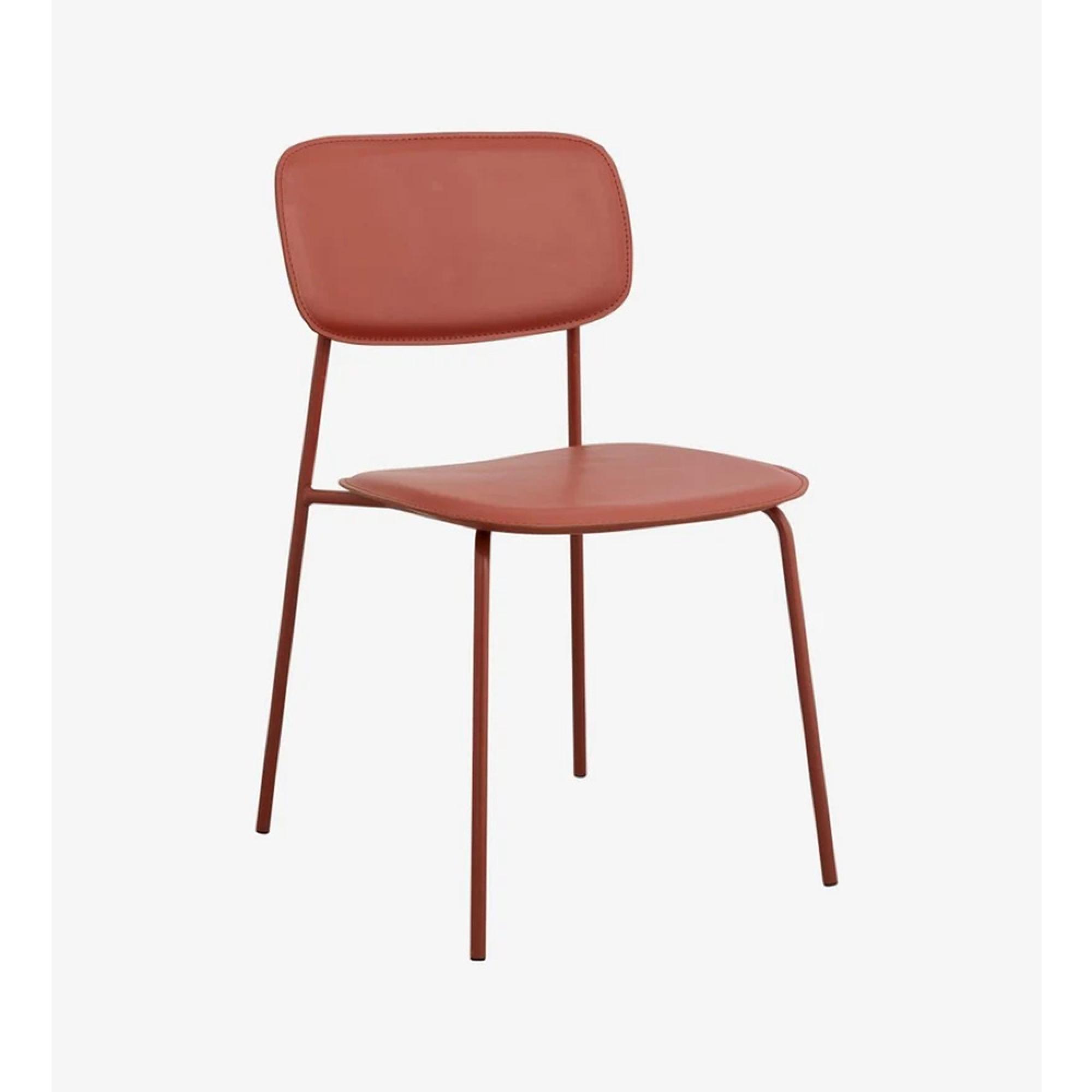 Esa Dining Chair - Faux Leather - Rust Red