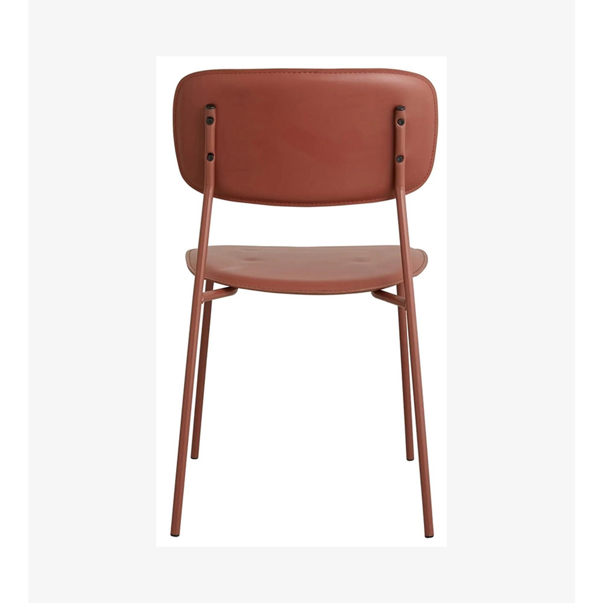 Esa Dining Chair - Faux Leather - Rust Red