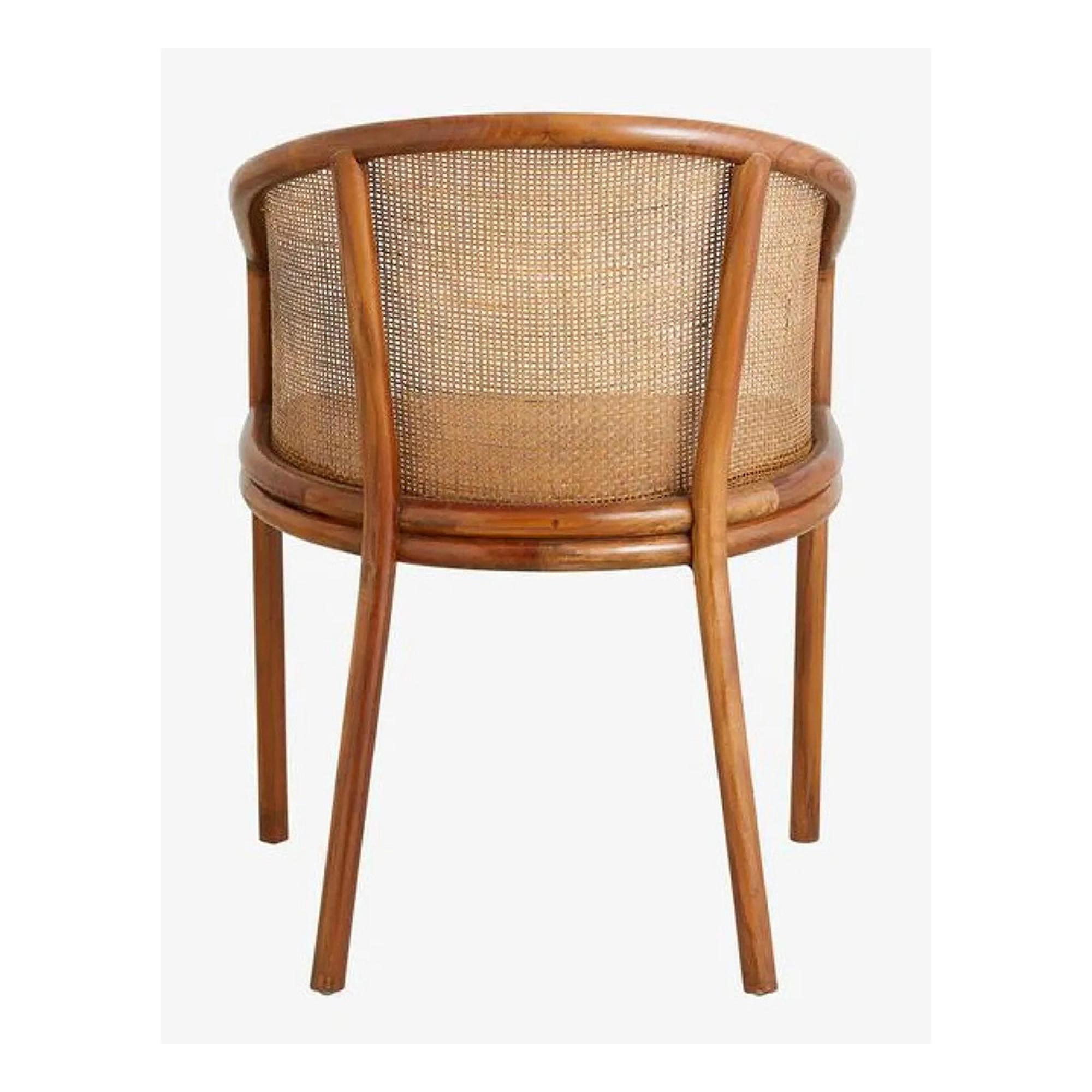 Mosso Dining Chair - Teak Wood & Rattan - Brown