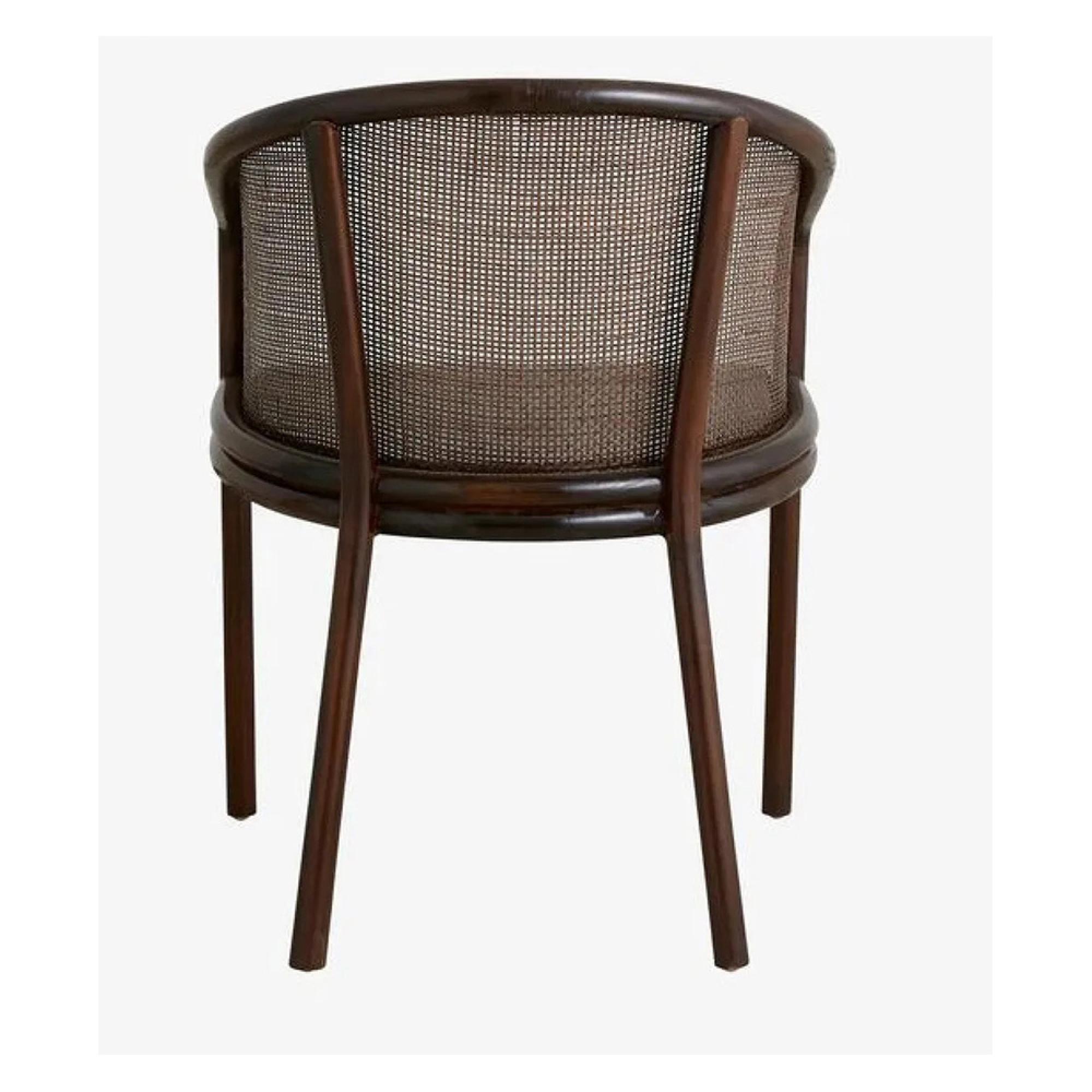 Mosso Dining Chair - Teak Wood & Rattan - Dark Brown