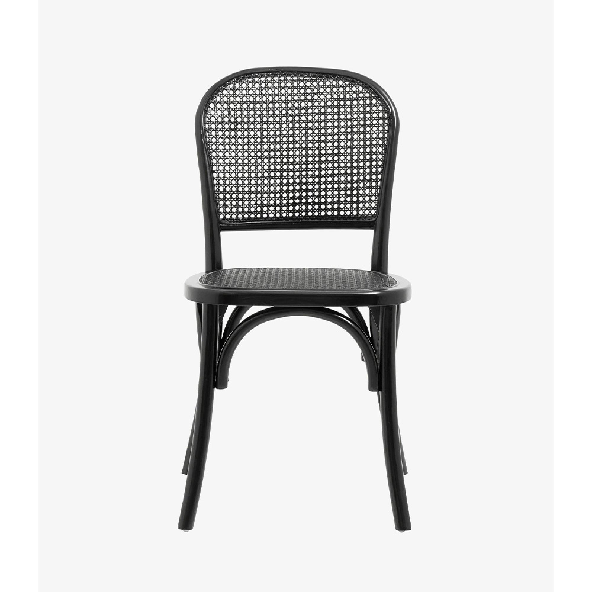 Wicky Dining Chairs - Set of 2 - Rattan - Black