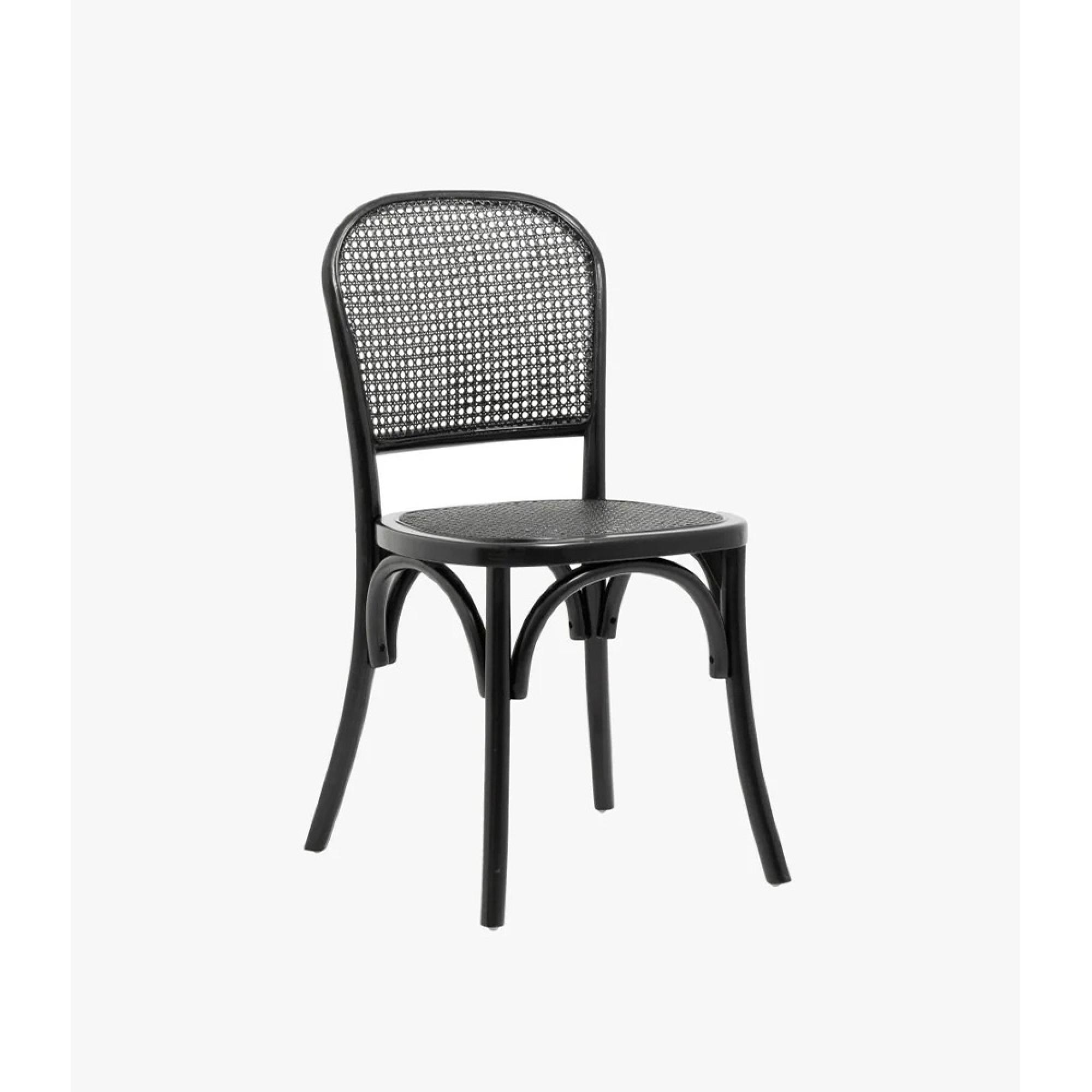 Wicky Dining Chairs - Set of 2 - Rattan - Black