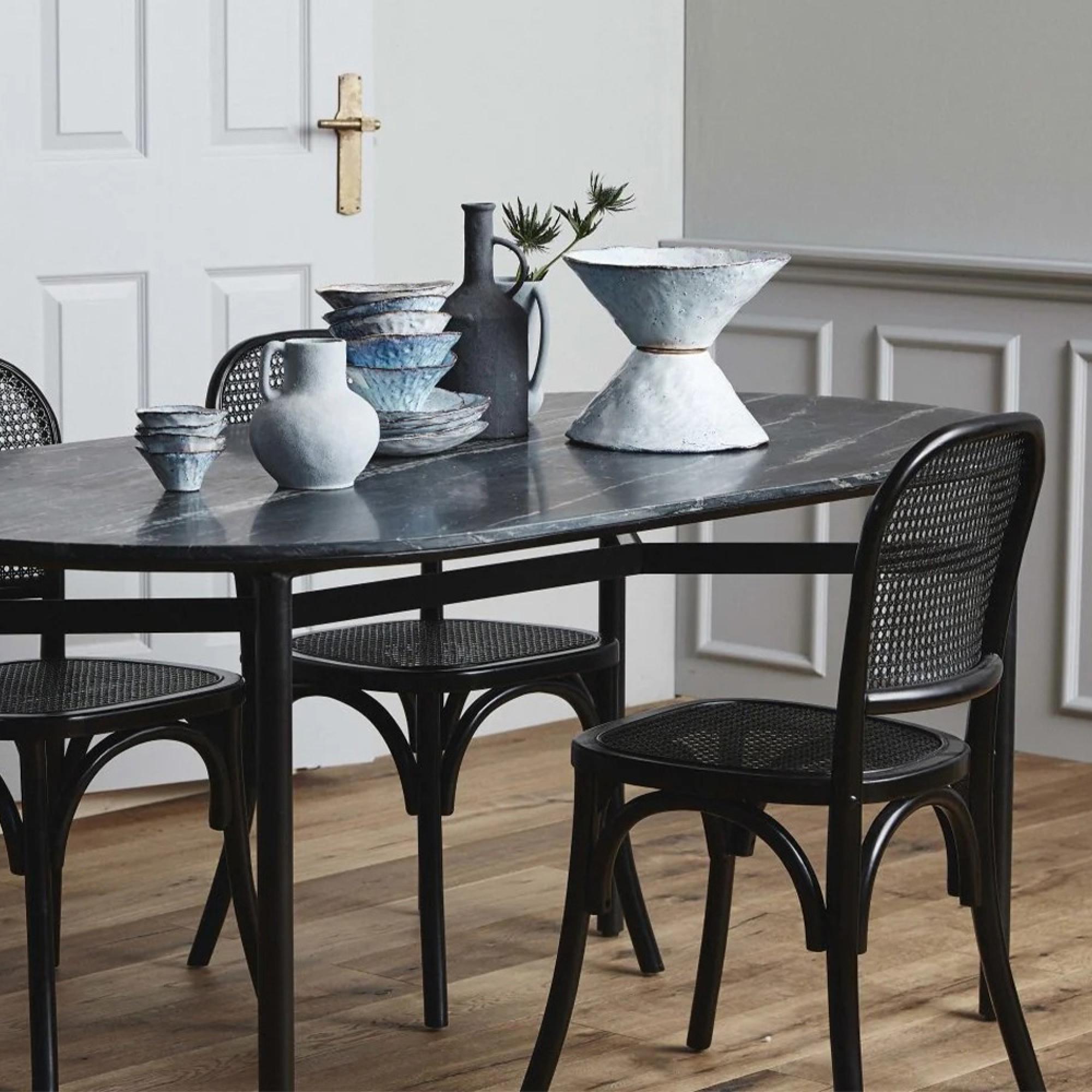 Wicky Dining Chairs - Set of 2 - Rattan - Black