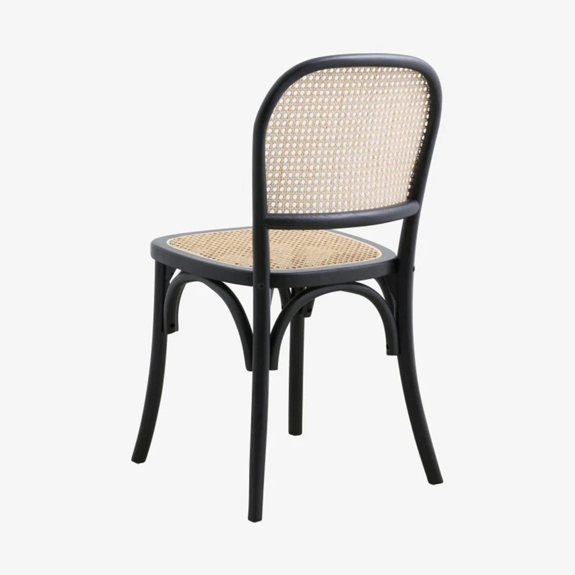 Wicky Dining Chairs - Set of 2 - Rattan - Black & Natural