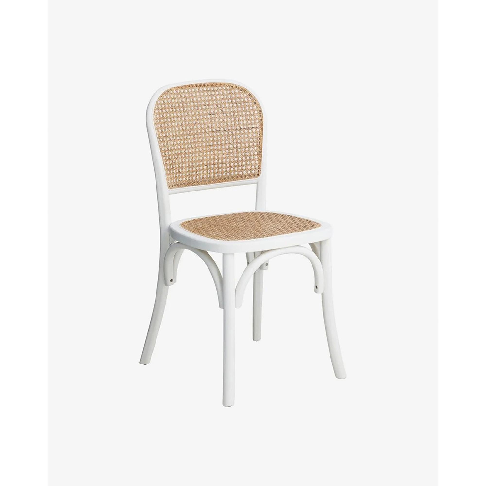 Wicky Dining Chairs - Set of 2 - Rattan - White & Natural