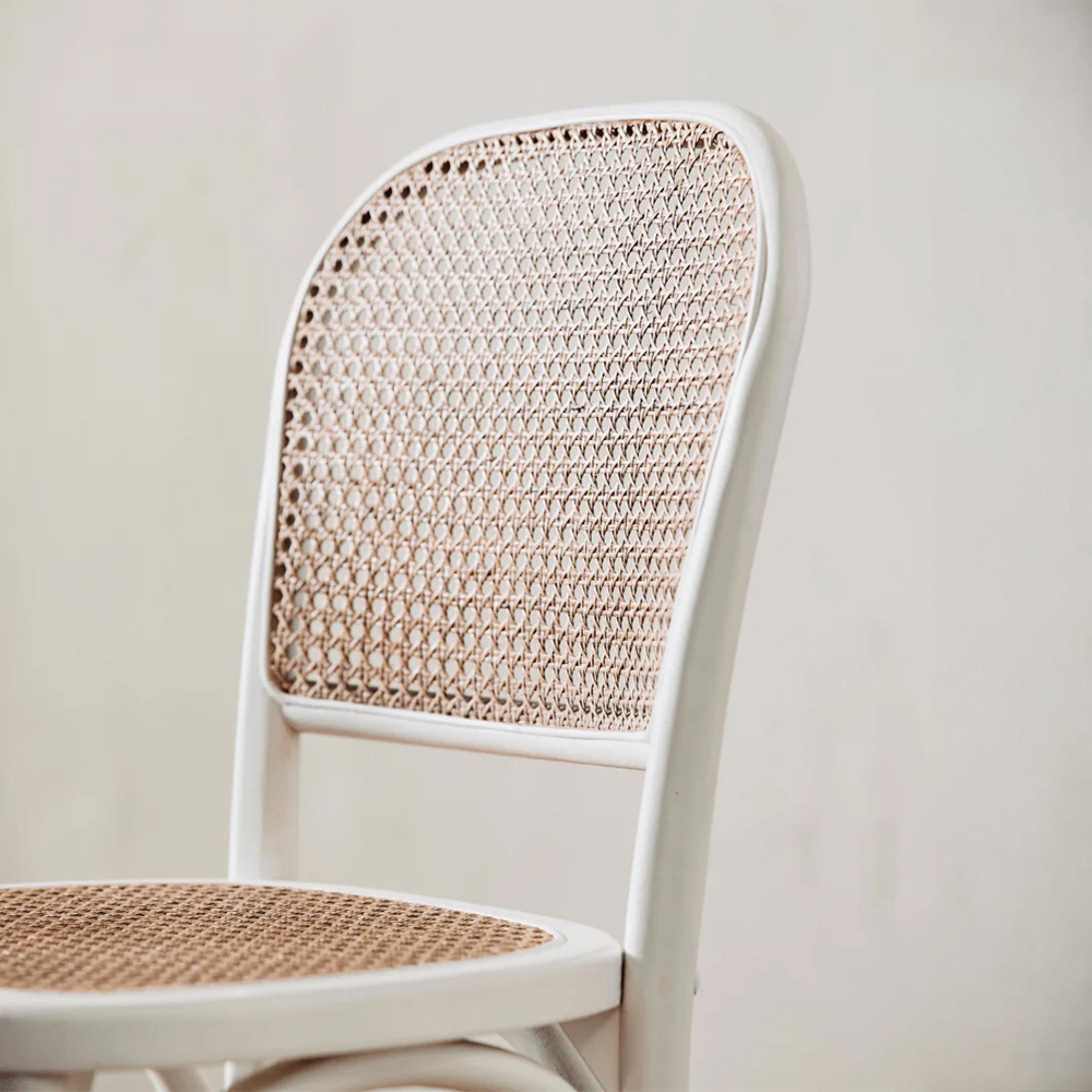 Wicky Dining Chairs - Set of 2 - Rattan - White & Natural