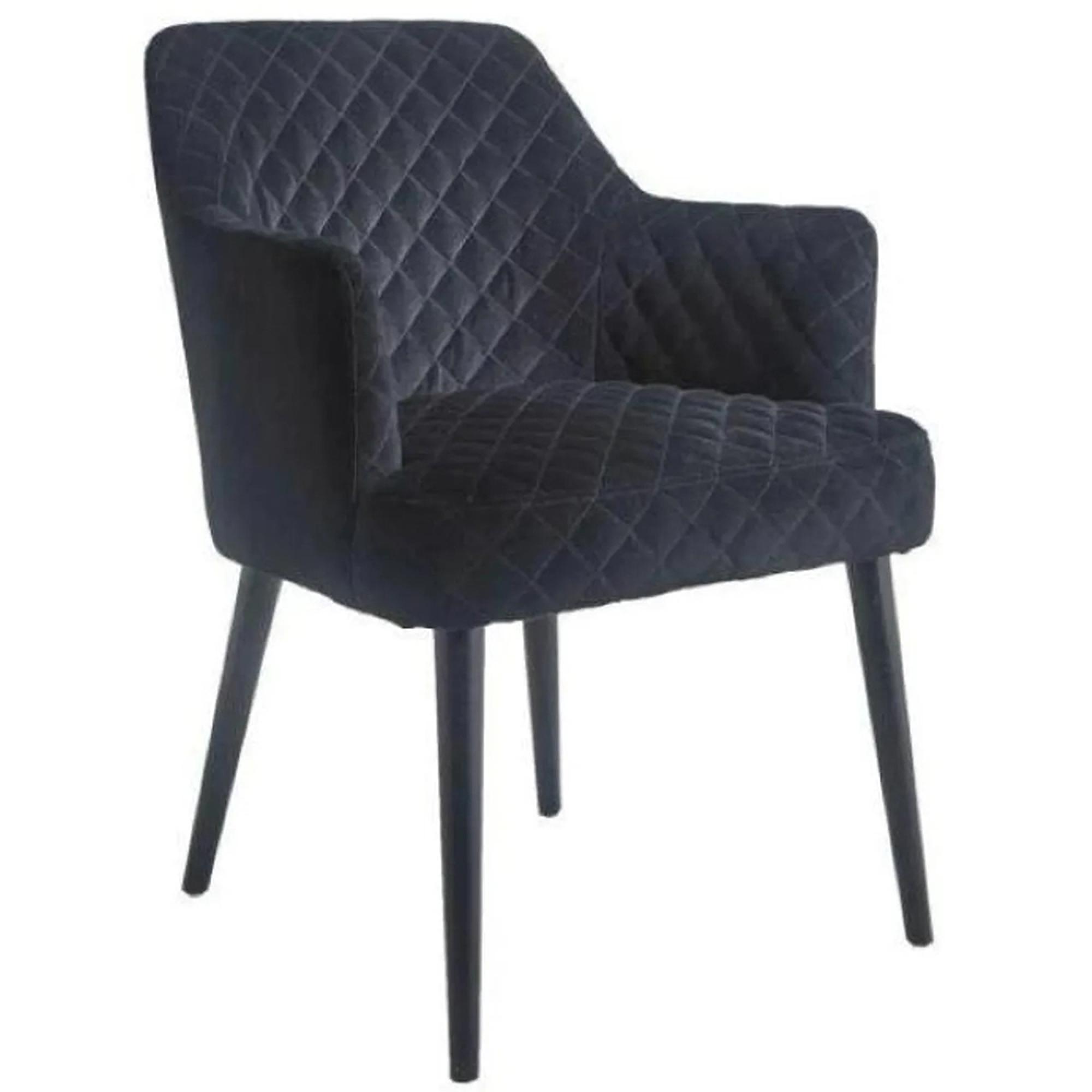 Clearance - Kirk Dining Chairs - Set of 2 - Black Velvet Fabric - B35