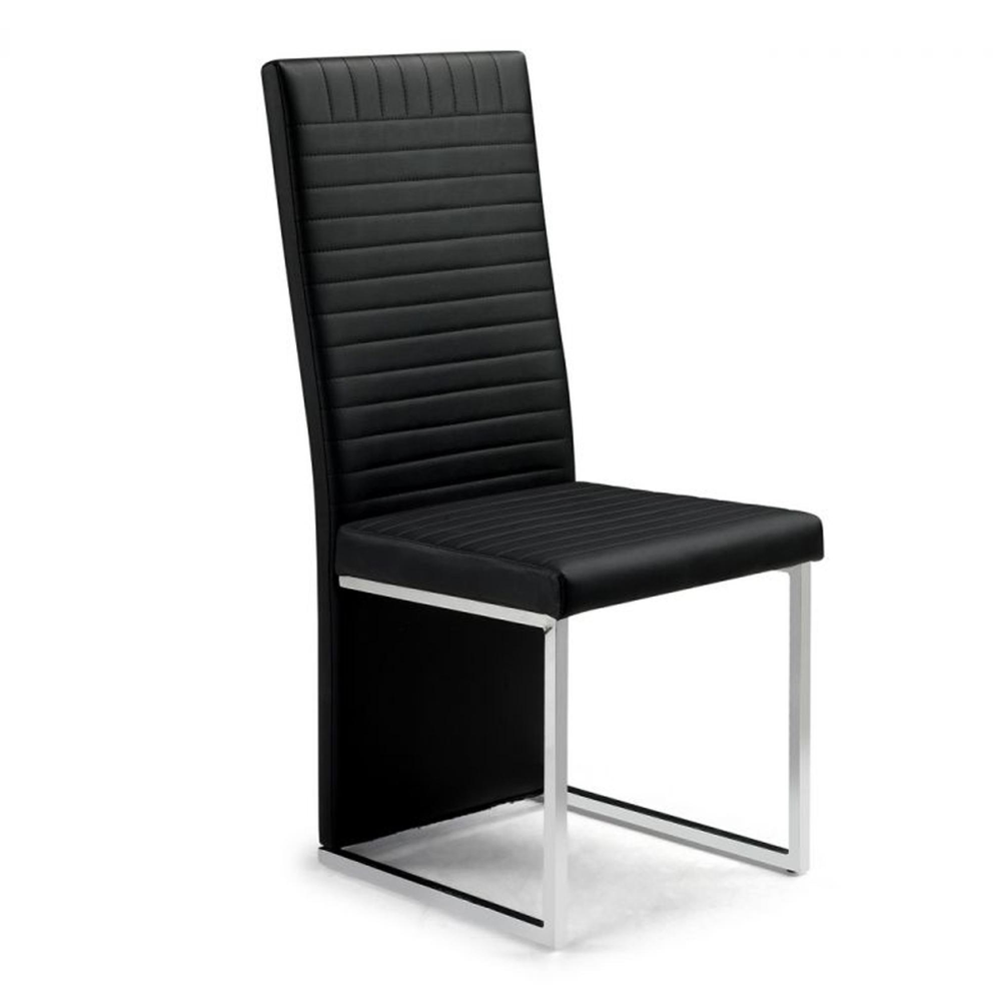 Clearance - Julian Bowen Tempo Dining Chair - Set of 2 - Faux Leather - Black - D598