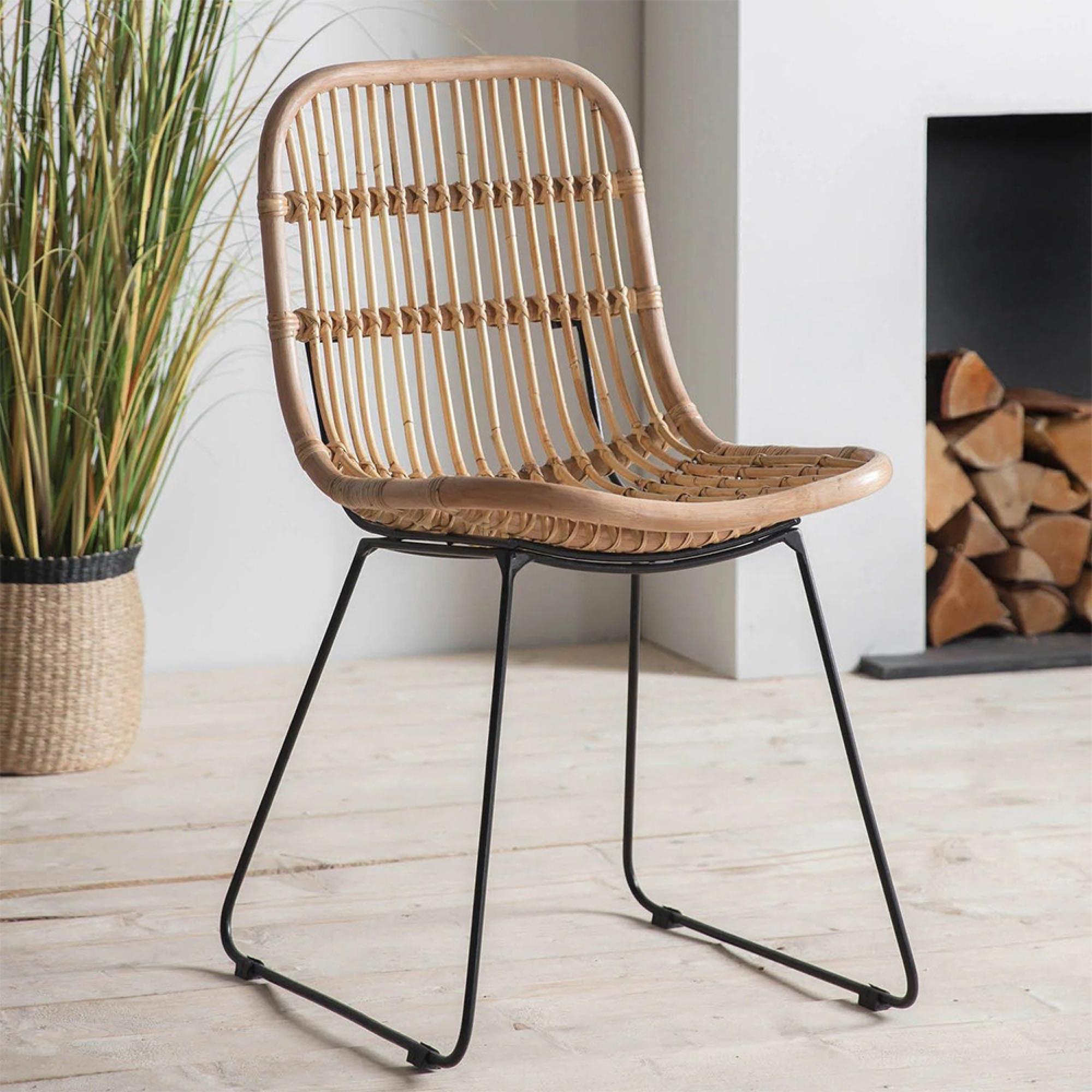 Clearance - Santo Dining Chair - Set of 2 - Natural Rattan - FS191