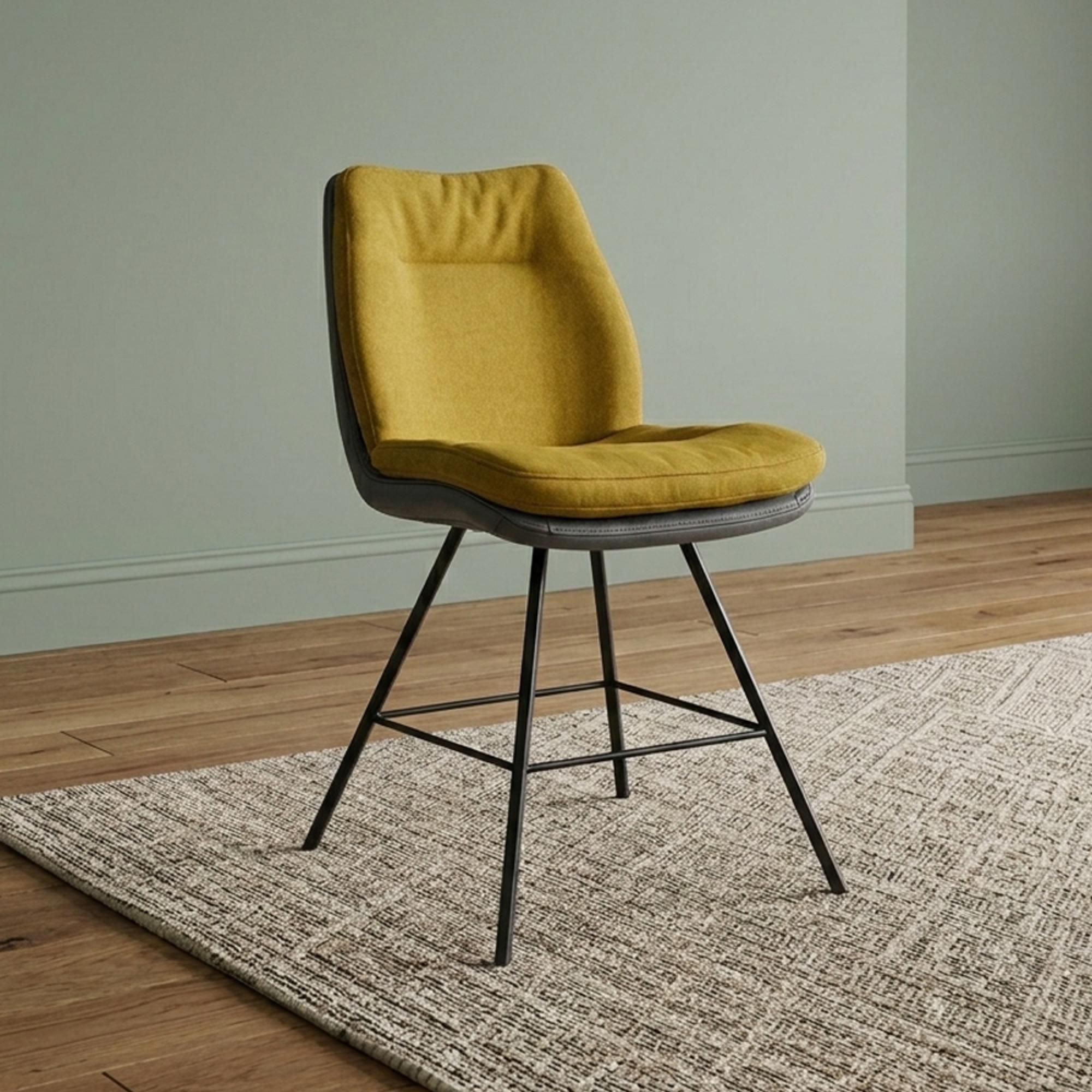 Anna Dining Chair - Anthracite Black Powder Coated Legs - Variation Available