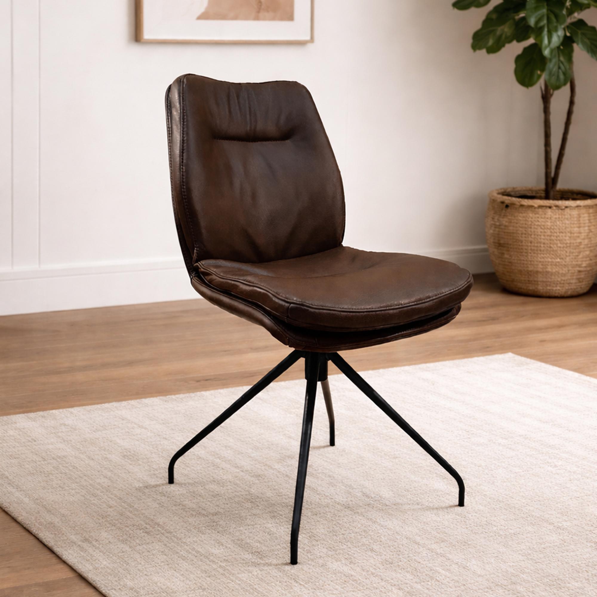 Anna Dining Chair - Black Swivel Base - Variation Available